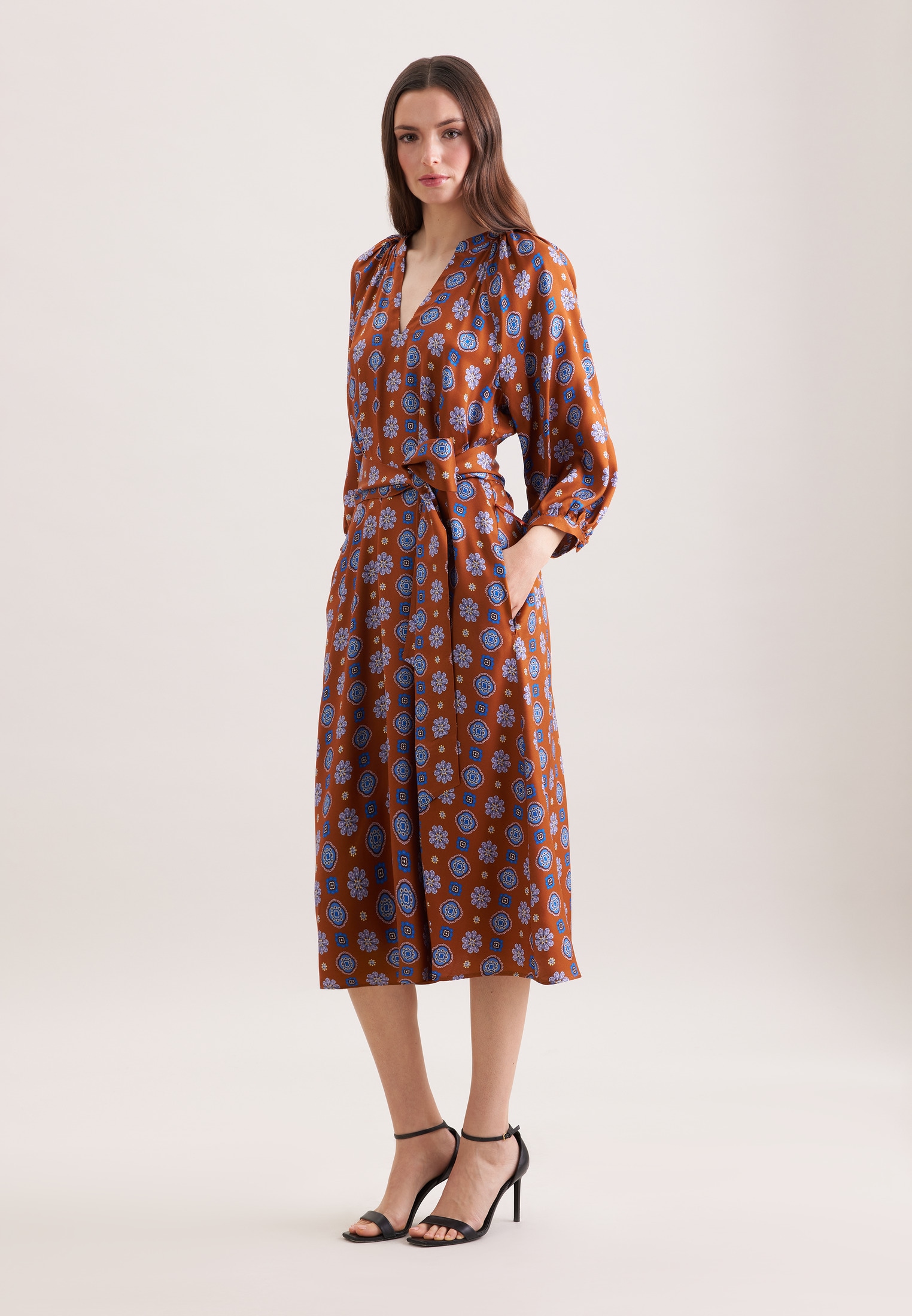 seidensticker Sommerkleid 3/4 V-Neck Druck