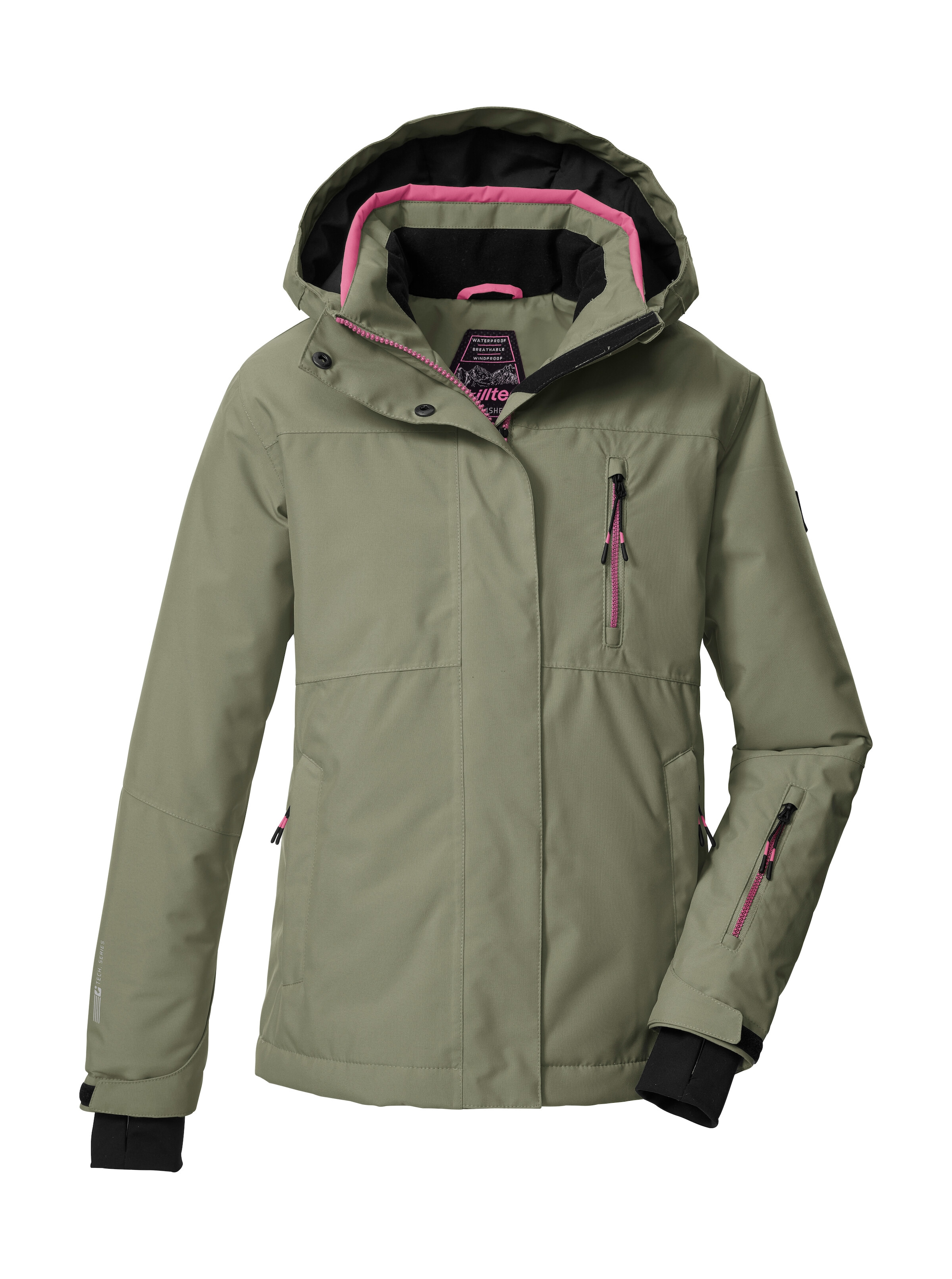 Killtec Skijacke "KSW 205 GRLS SKI JCKT" Wasserdichte, atmungsaktive Ski-Jacke mit verstellbarer Kapuze