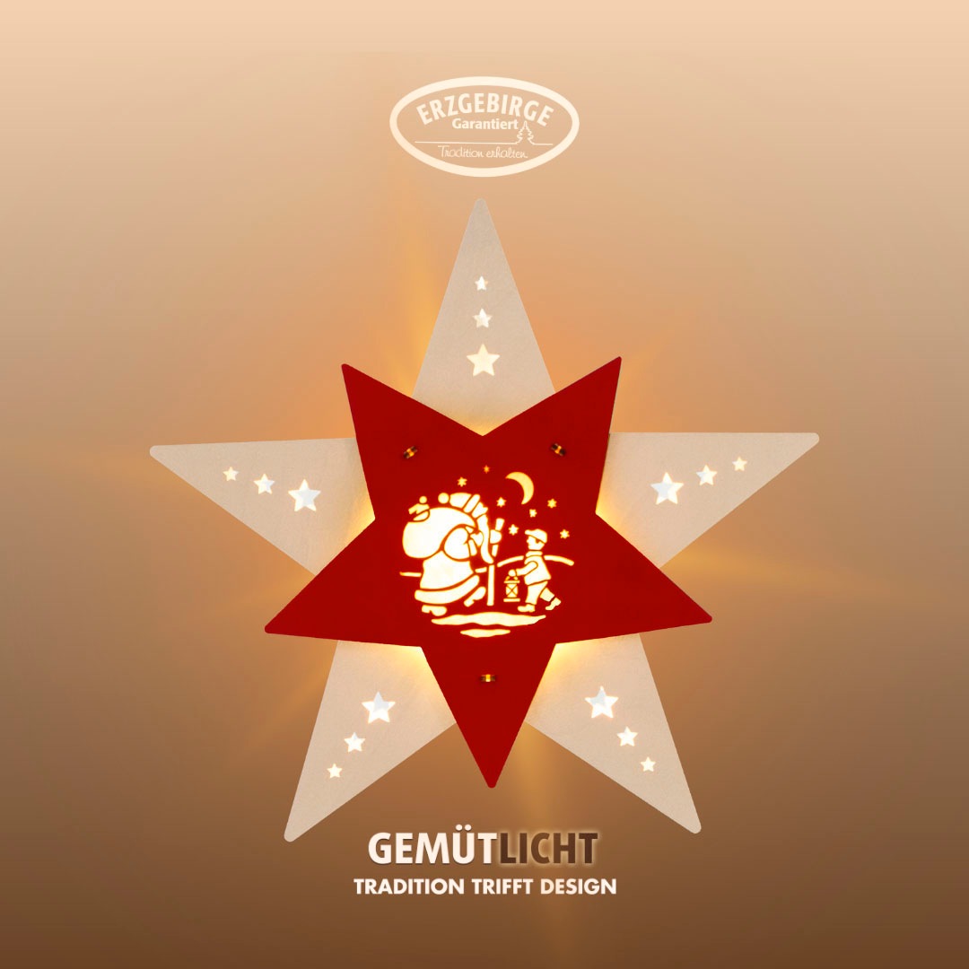 Weigla Dekostern "LED Knecht Ruprecht, Fensterbild, WEIẞ-ROT, Made in Germa günstig online kaufen