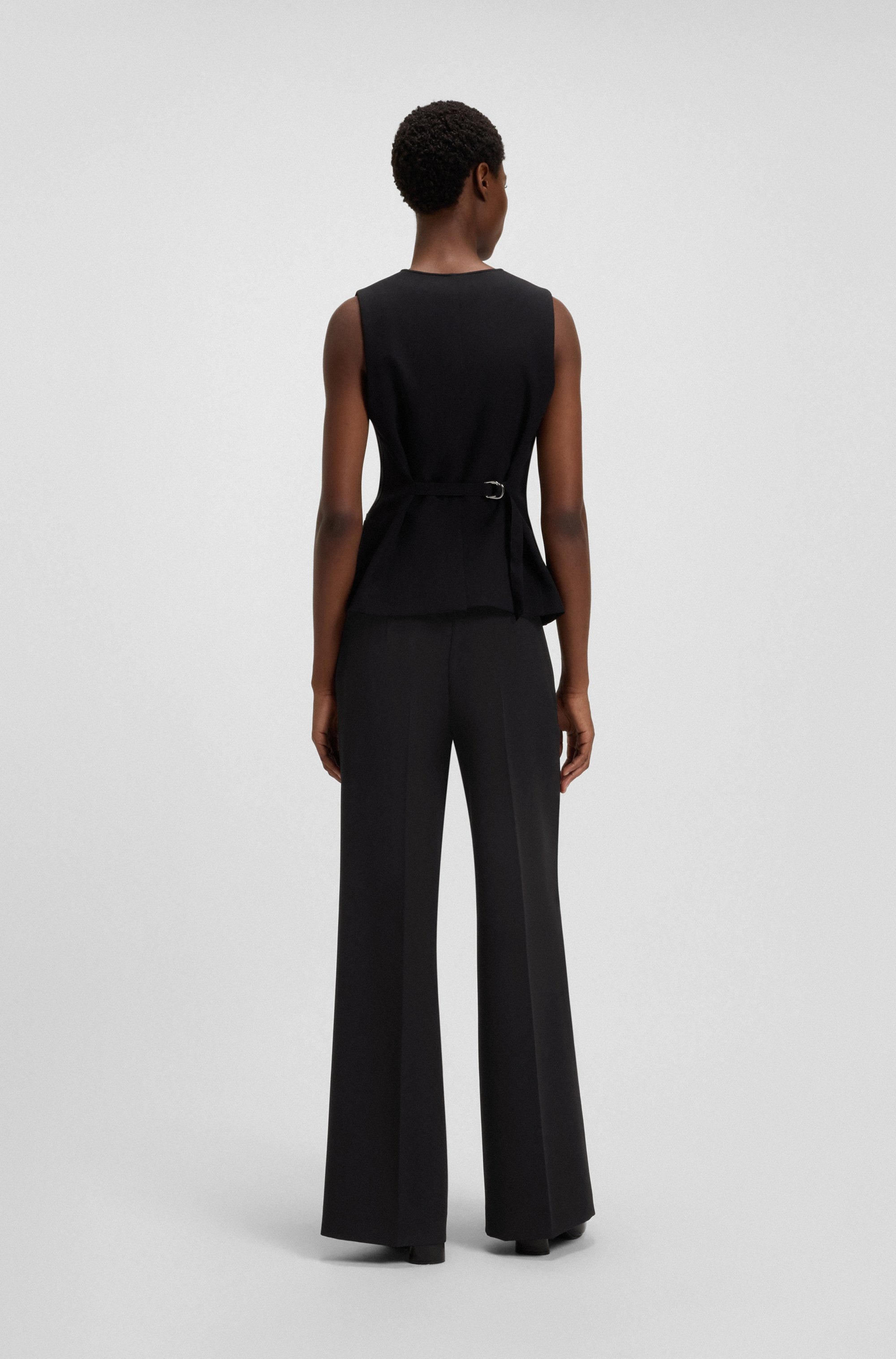 BOSS ORANGE Anzughose »Tiwi Premium Damenmode«, Wide Leg mit Bügelfalte