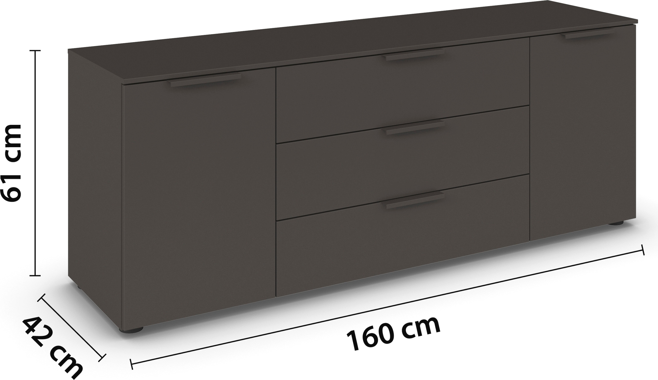 rauch Schubkastenkommode »Kommode Türkommode Sideboard Kombikommode FLIPP«, (Breite 160 cm mit 2 Einlegeböden), 2-türig mit 3 Schubladen und Soft-Close-Funktion