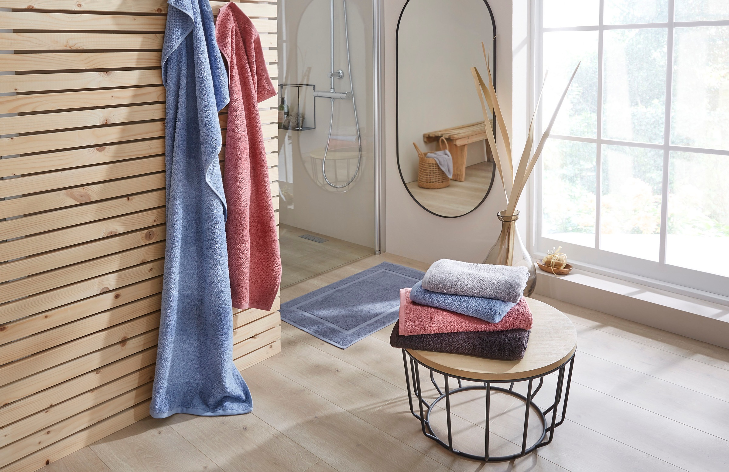 Dyckhoff Handtuch Set "Popcorn Streifen" Set 6 Stk. Walkfrottier 2 Badetüch günstig online kaufen