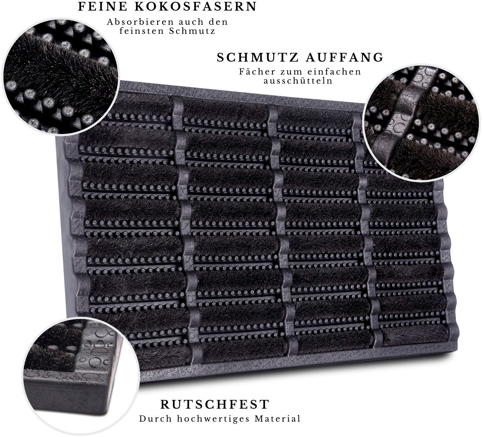 Hanse Home Brushes Mat Doormat Black 75x45cm 3