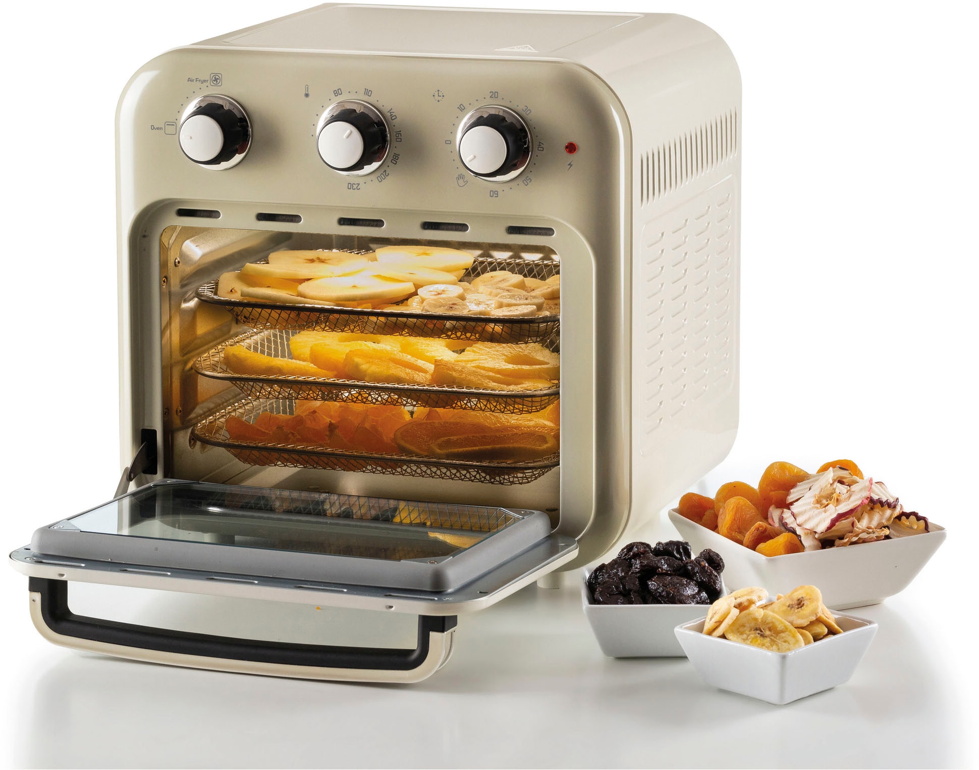 Ariete Heißluftfritteuse »4632CR«, 1400 W, Vintage Heißluft-Fritt., Backofen und Rotisserie in Einem, 16 L, cream