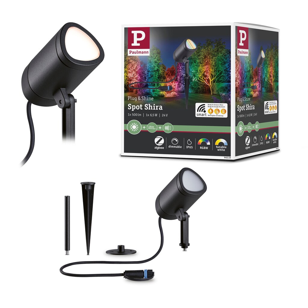 Paulmann LED Gartenstrahler »Plug & Shine Spot Shira«, 1 flammig-flammig