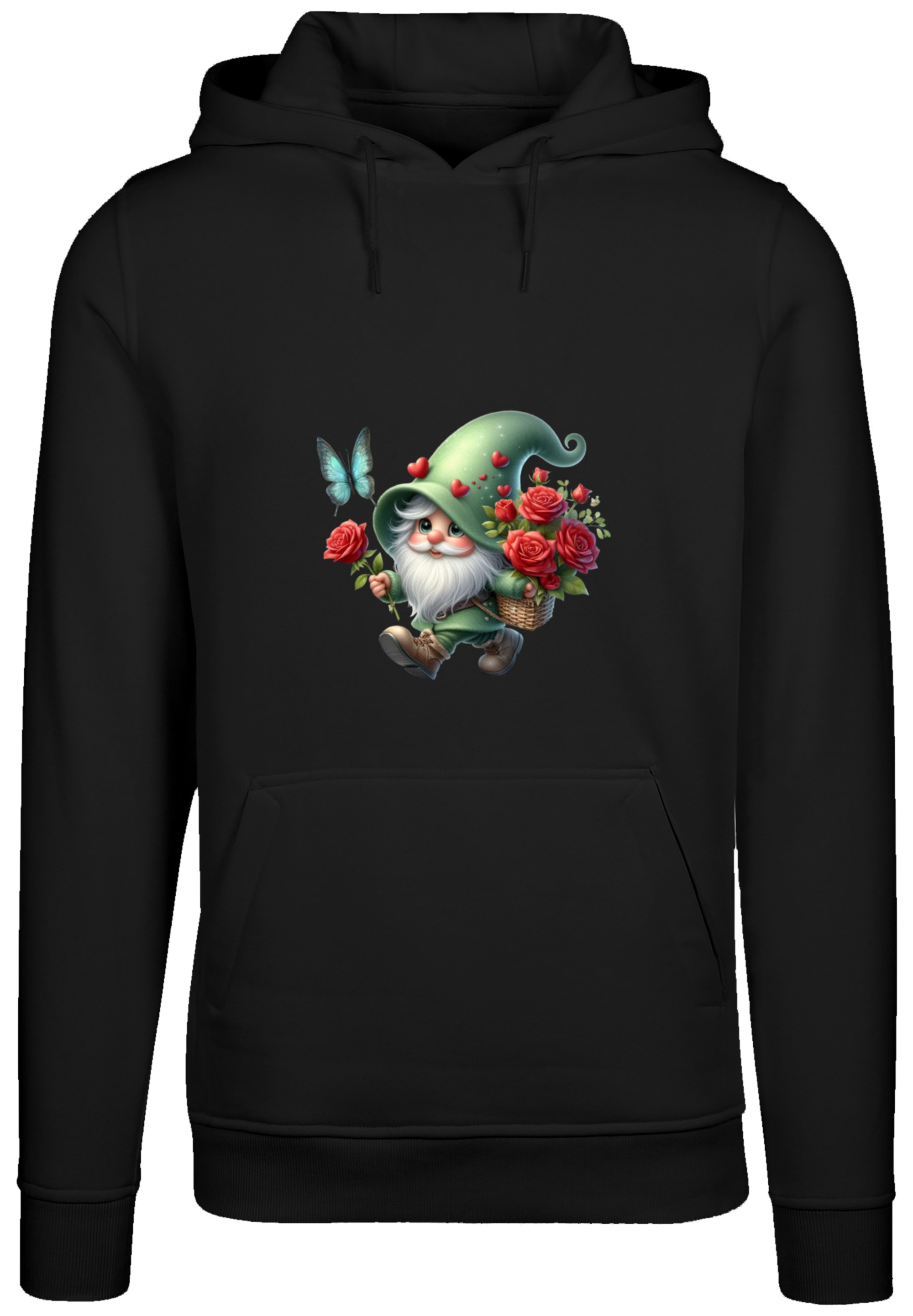 F4NT4STIC Kapuzenpullover »Gnom Frühling Blumen Schmetterling«, Premium Qualität