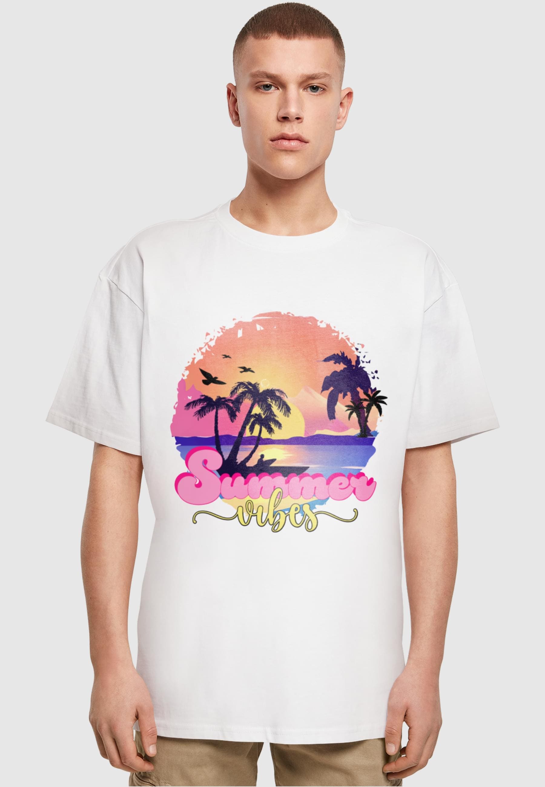 Merchcode T-Shirt »Merchcode Herren Summer Vibes Sunset Heavy Oversized Tee«, (1 tlg.)