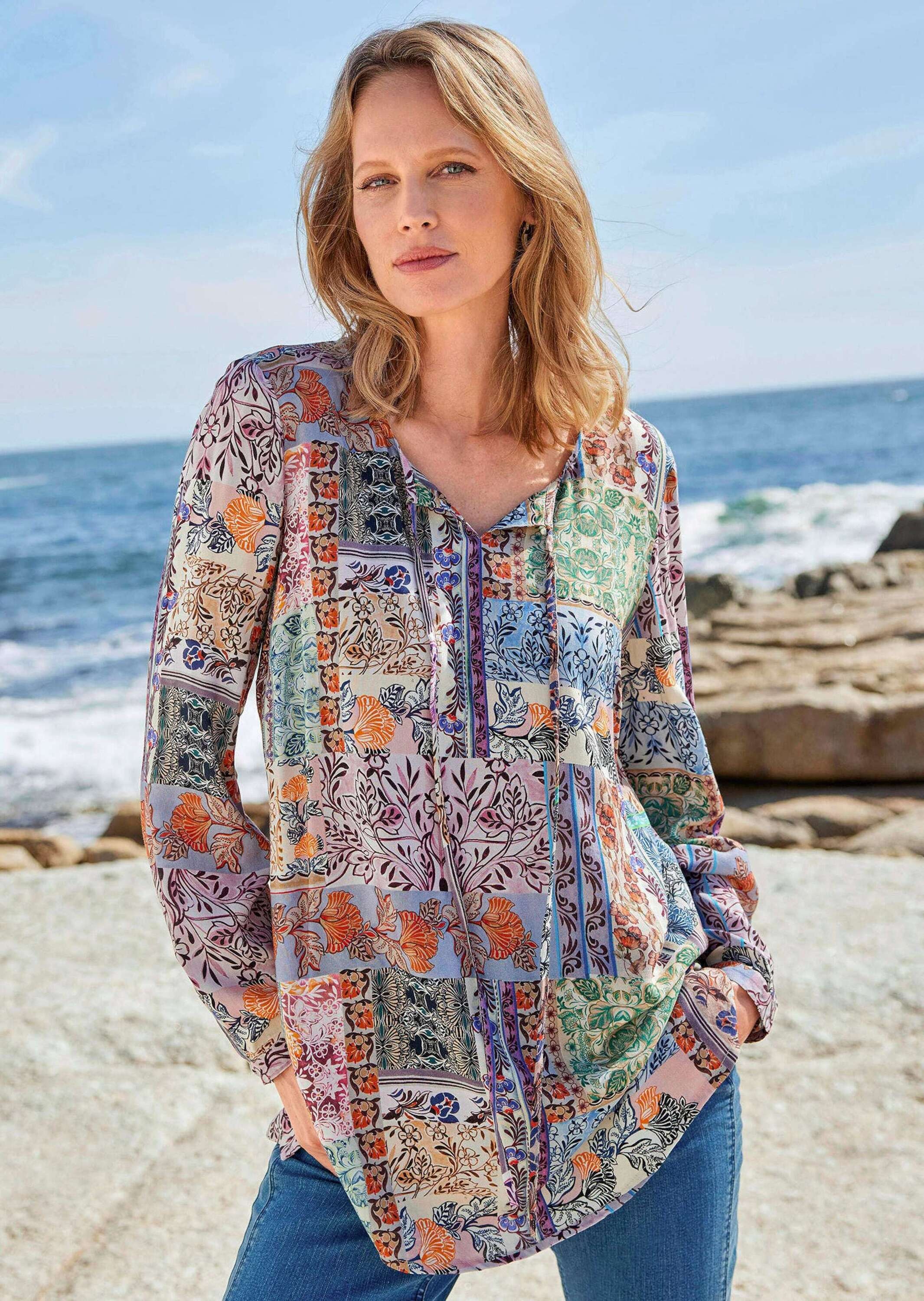 Thumbnail - GOLDNER Schlupfbluse "Kurzgröße Druckbluse"