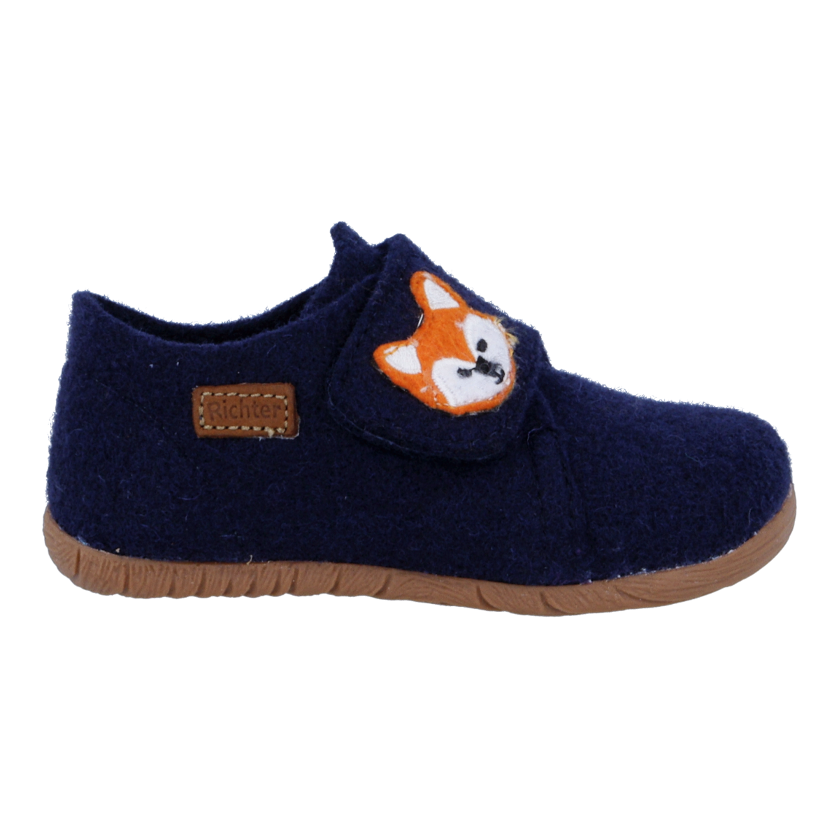 Richter Hausschuh "Filzi (Felt)" Klettschuh mit Aufnäher, Größenschablone zum Download