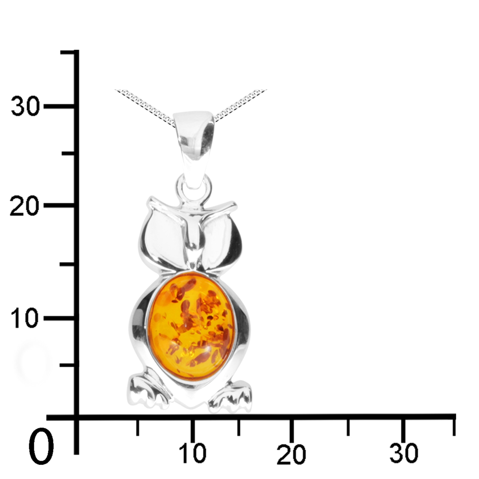 OSTSEE-SCHMUCK Kette mit Anhänger »- Eule - Silber 925/000 - Bernstein«