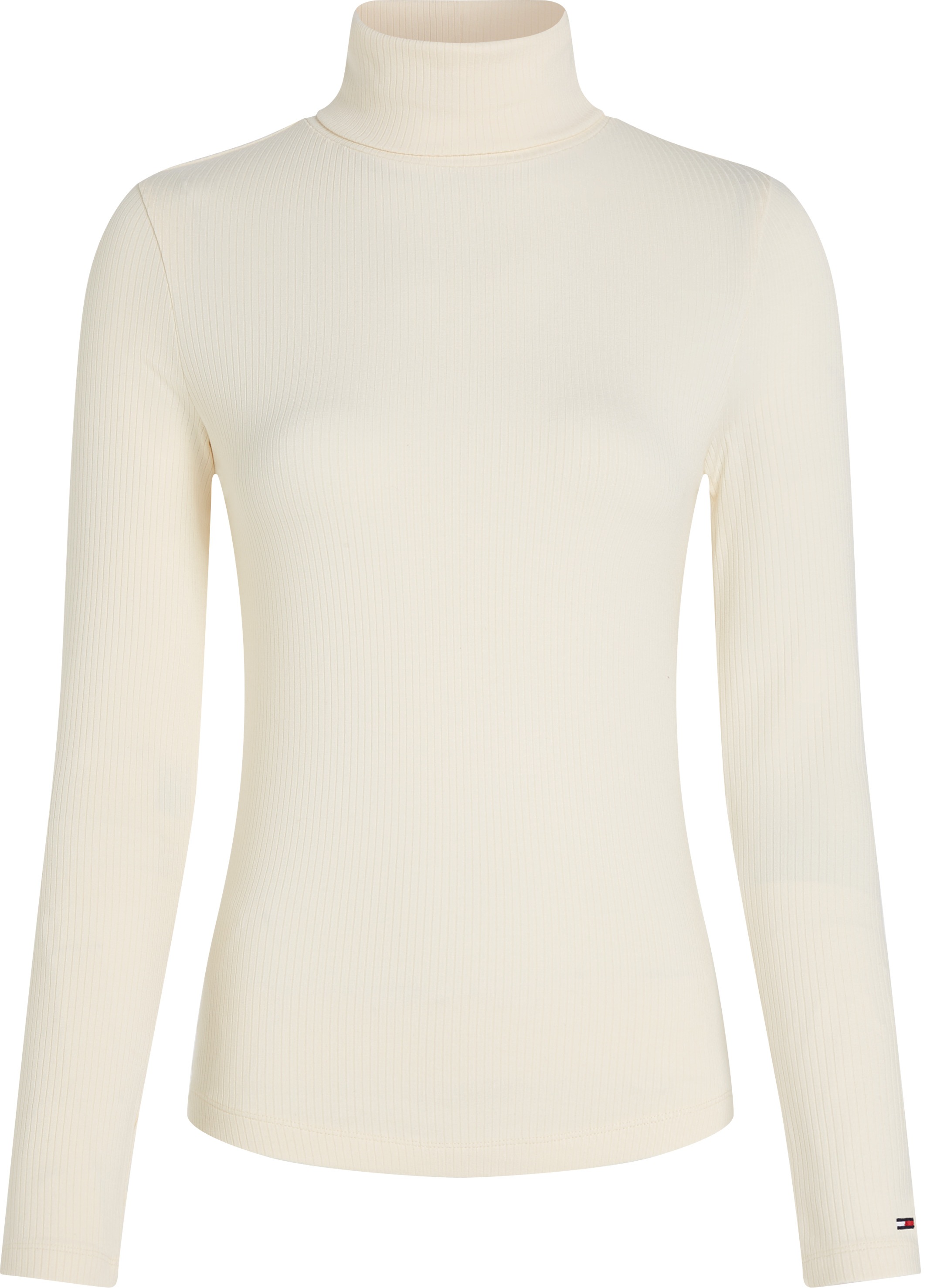 Tommy Hilfiger Langarmshirt »SLIM 5X2 RIB ROLL-NK LS«, in gerippter Struktur