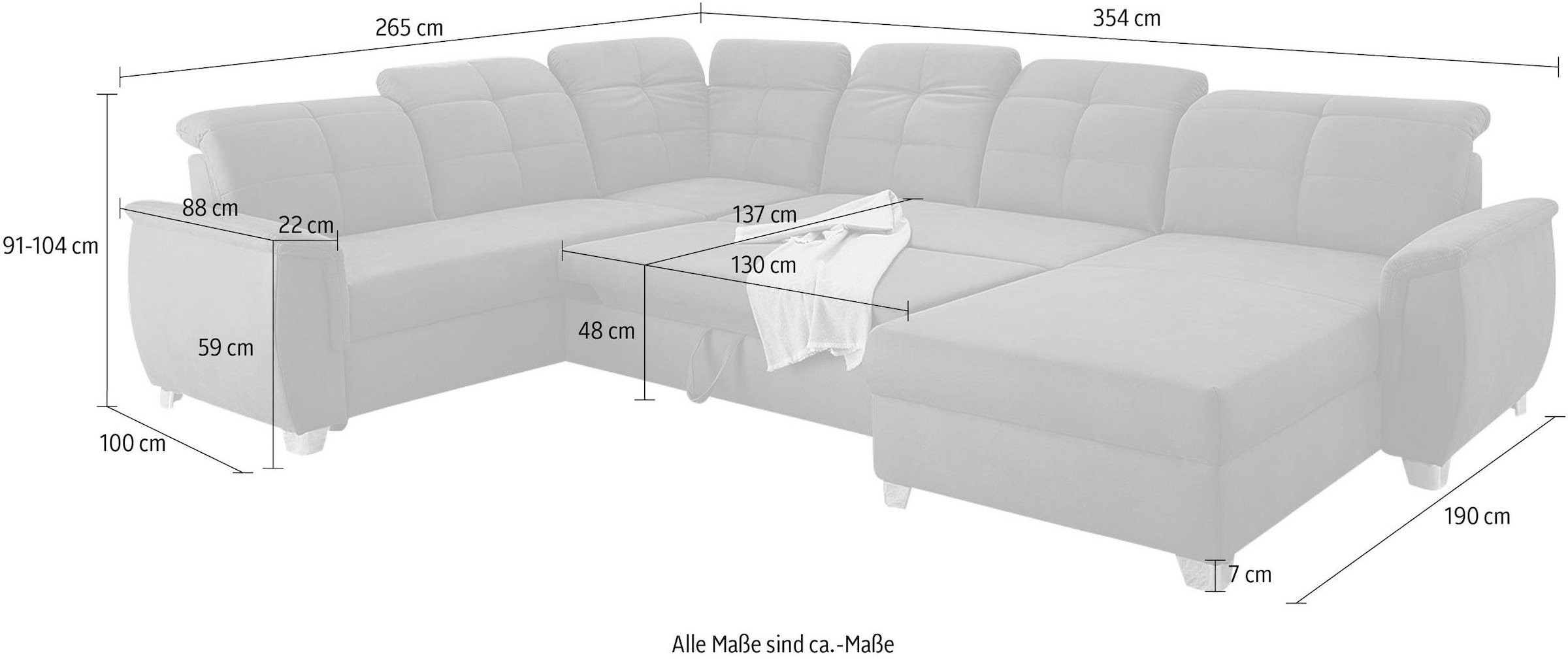 Jockenhöfer Gruppe Wohnlandschaft Livorno«, »Jobon Kopfteilen, 7 mit BAUR Bett- | und individuell verstellbaren Relaxfunktion bestellen