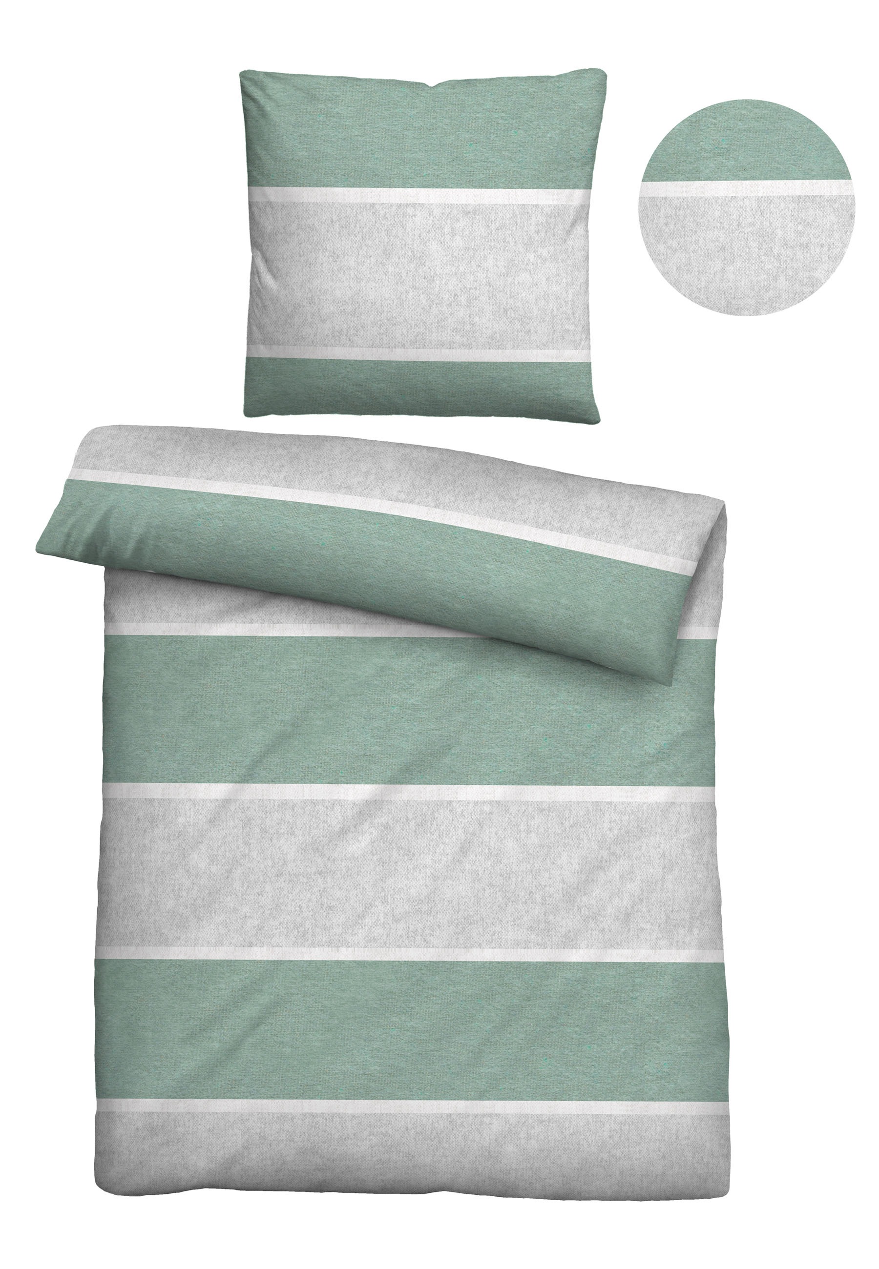 Thumbnail - Biberna Bettwäsche "Jonas" 2 Stk. kuschelig warm, weich, pflegeleicht, 100% Baumwolle, made in Germany