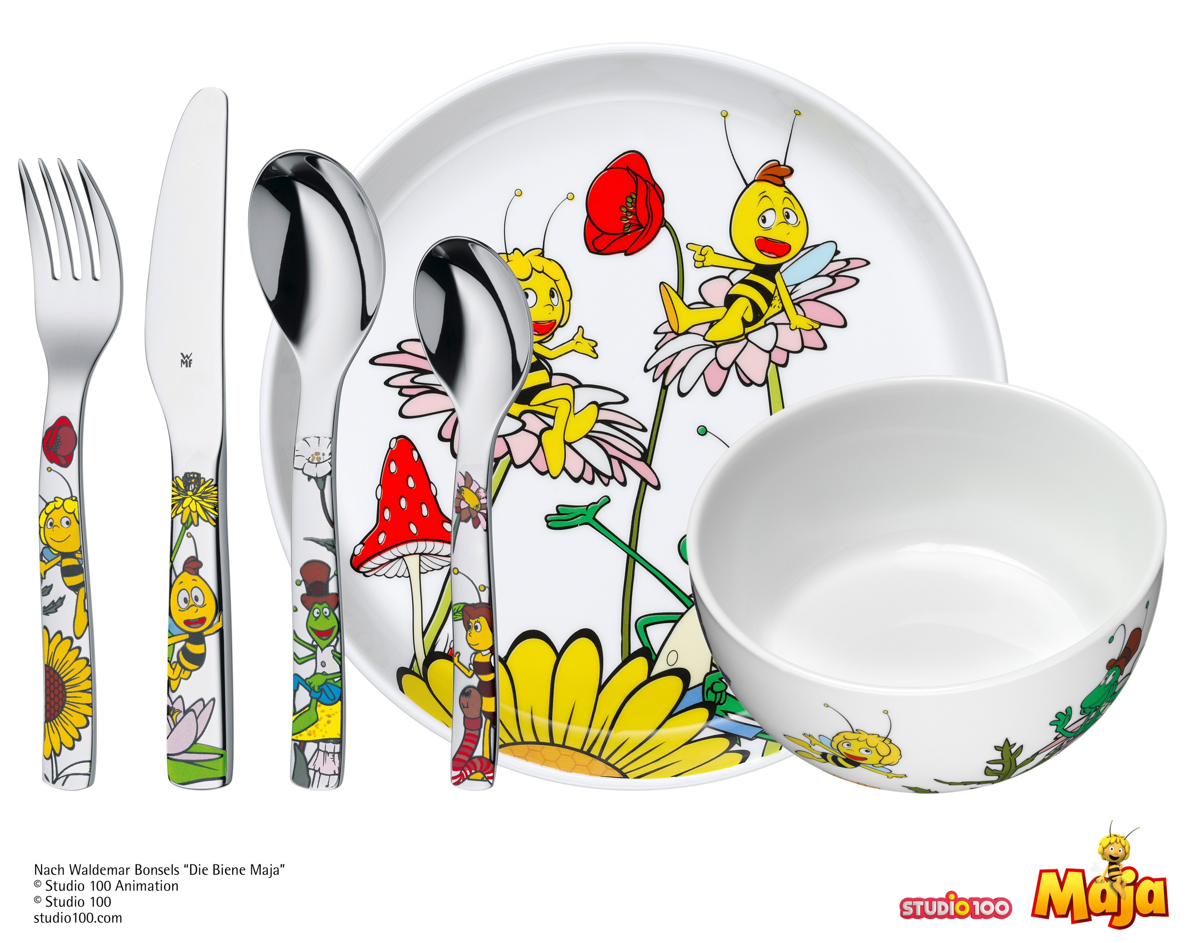 WMF Kindergeschirr-Set »Die Biene Maja«, (Set, 6 tlg.), ab 3 Jahren, hygienisch, säurefest