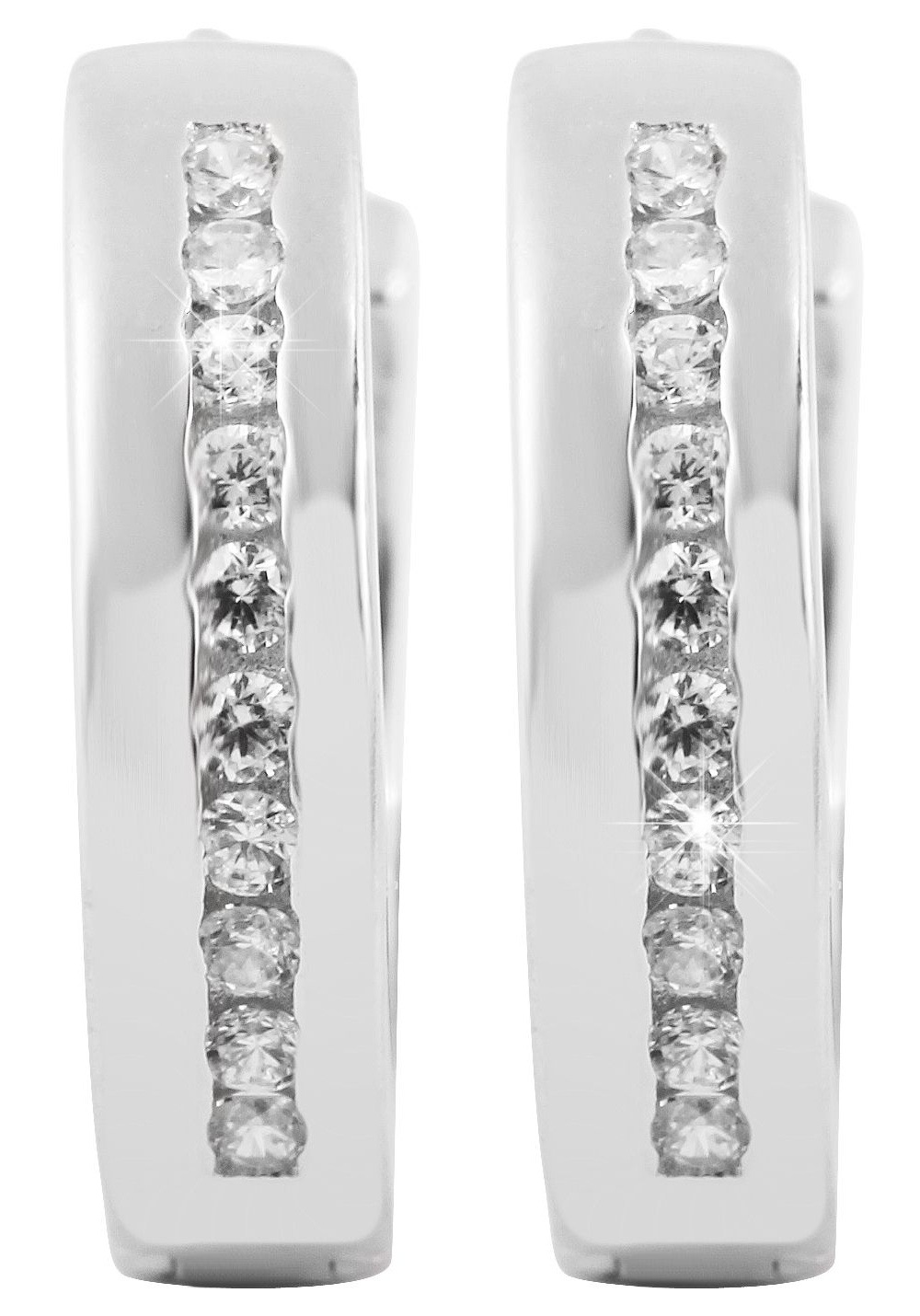 Adelia´s Klappcreolen "Ohrringe – Klappcreole aus 925 Silber mit Zirkonia" Ideal als Geschenk für besondere Anlässe