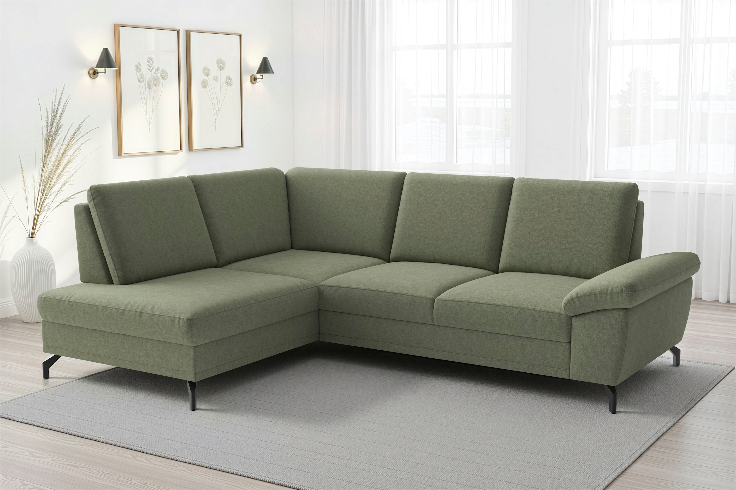 sit&more Ecksofa "Chelsea L-Form, B: 249 cm, Armteil- & Sitztiefenverstellung" optional Schlaffunktion und Bettkasten