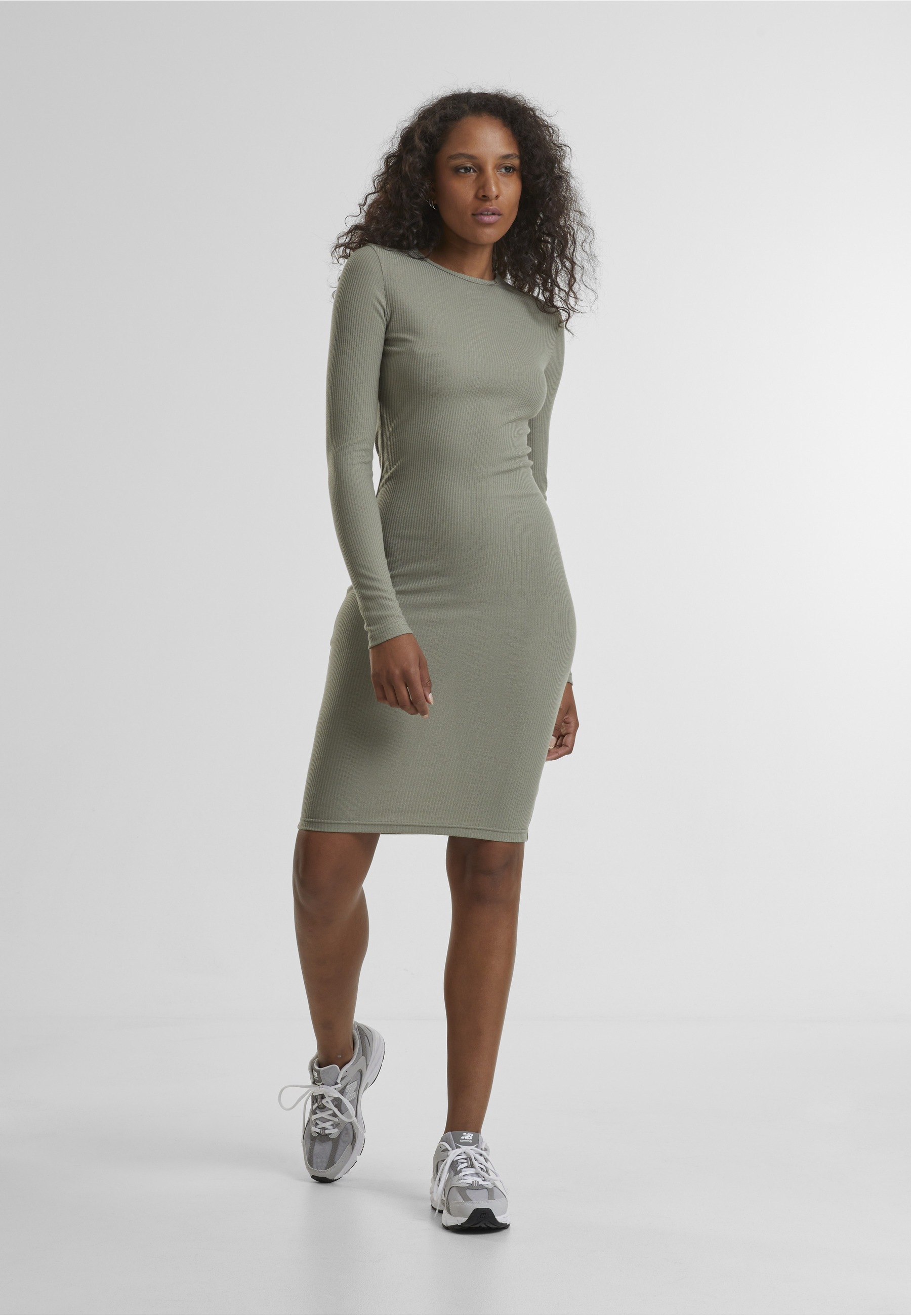 URBAN CLASSICS Shirtkleid »Urban Classics Damen Ladies Rib Dress« 1 tlg.