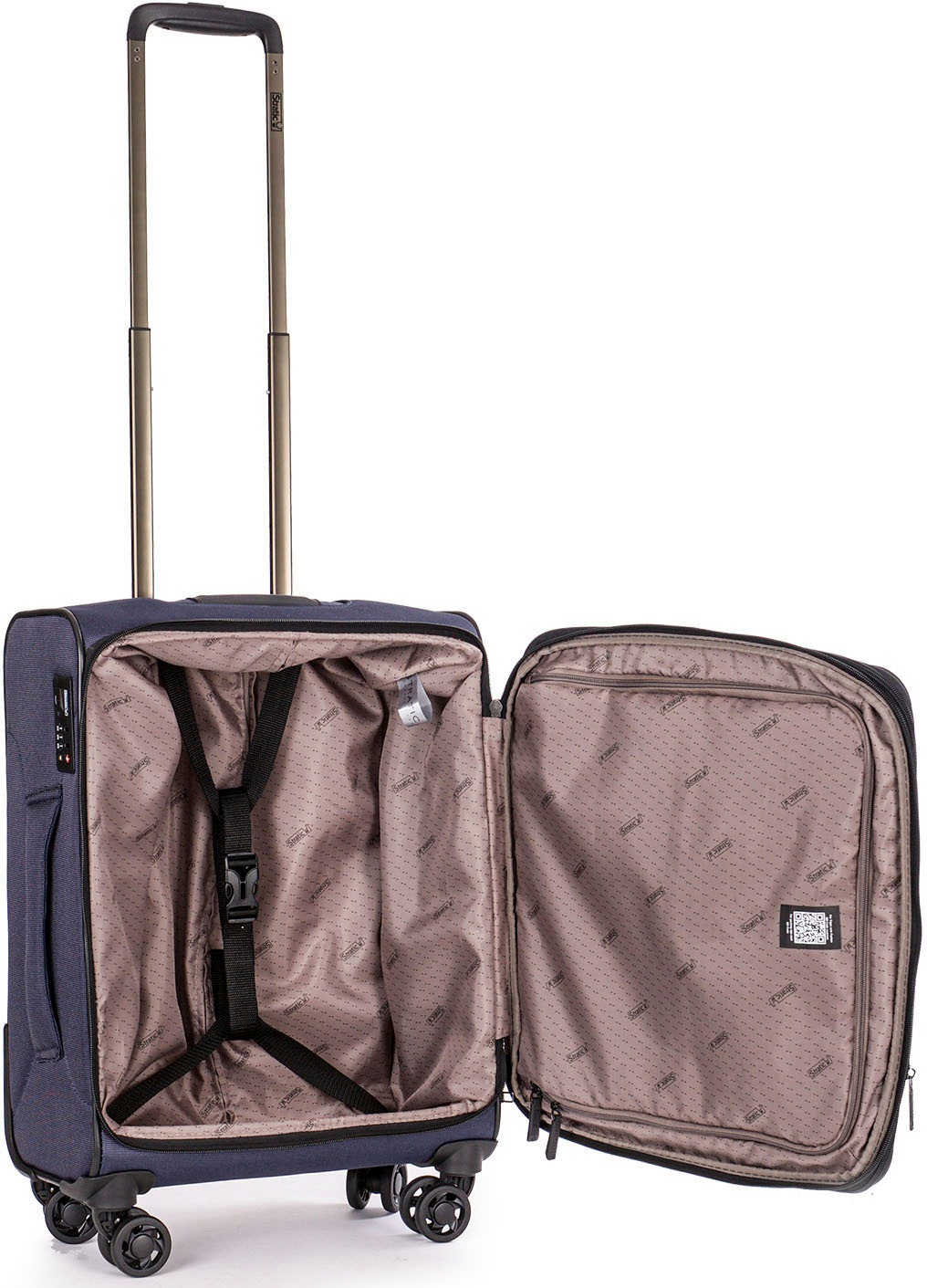 Stratic Weichgepäck-Trolley »Bendigo Light + S, navy«, 4 Rollen, Handgepäck Reisekoffer Reisegepäck TSA-Zahlenschloss