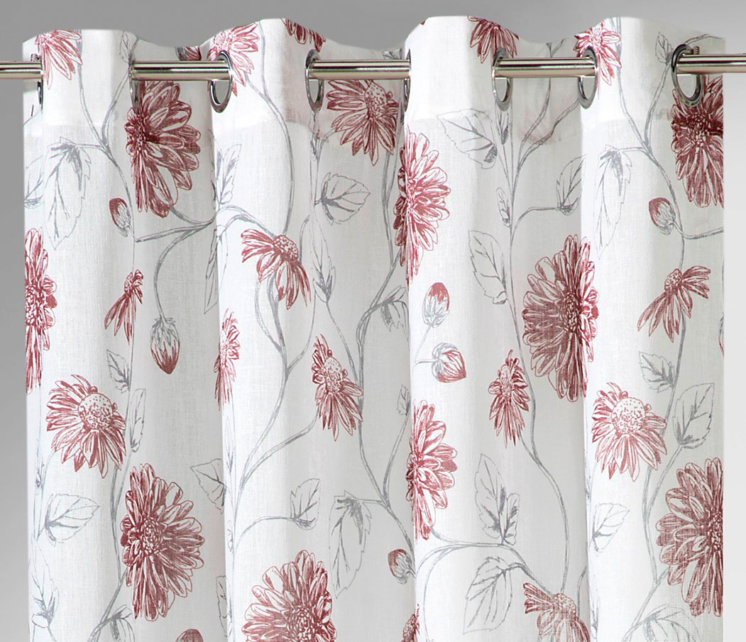 Weckbrodt Vorhang "Dahlia" Ösen 1 Stk. tlg. Leinen-Optik, Transparent, flor günstig online kaufen