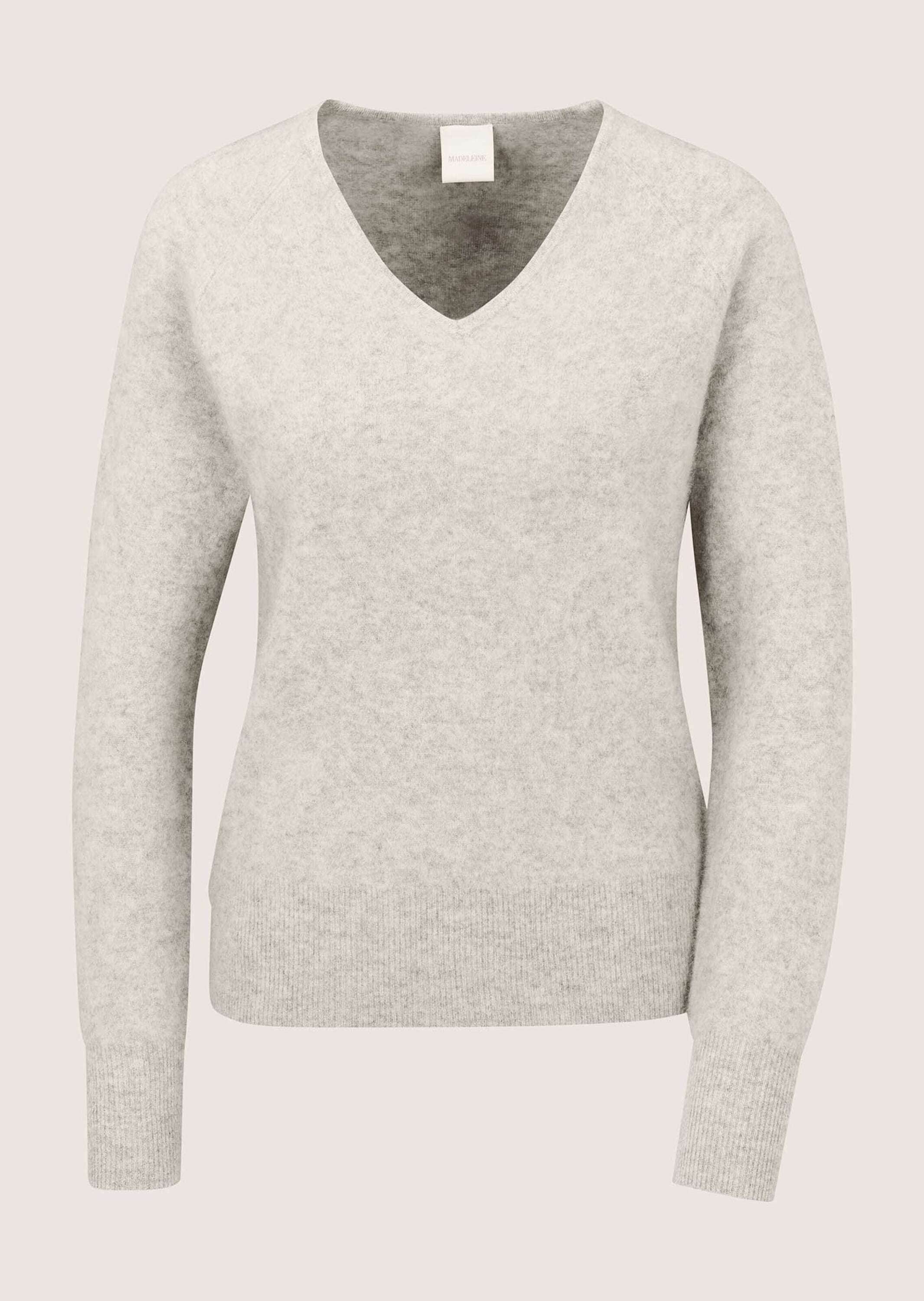 MADELEINE Longpullover »Pullover Schurwoll-Pullover mit V-Ausschnitt«