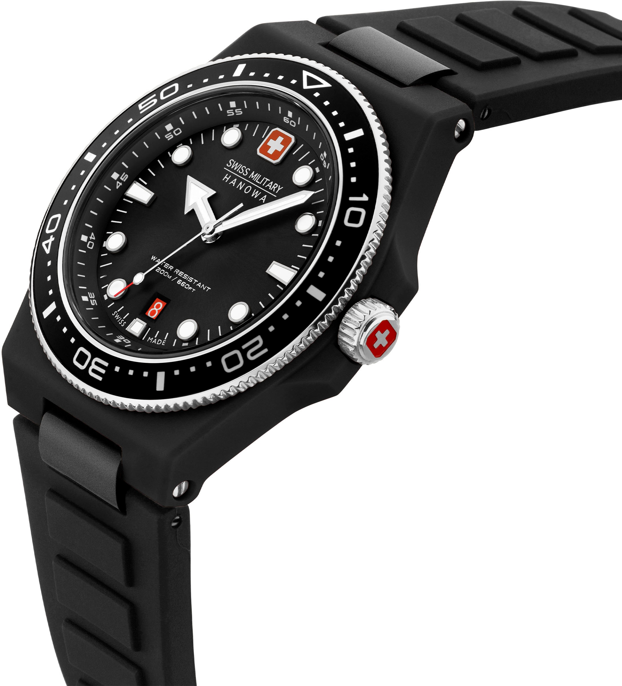 Swiss Military Hanowa Quarzuhr »OCEAN PIONEER, SMWGN0001180«, Armbanduhr, Herrenuhr, Schweizer Uhr, Swiss Made, Datum, Saphirglas