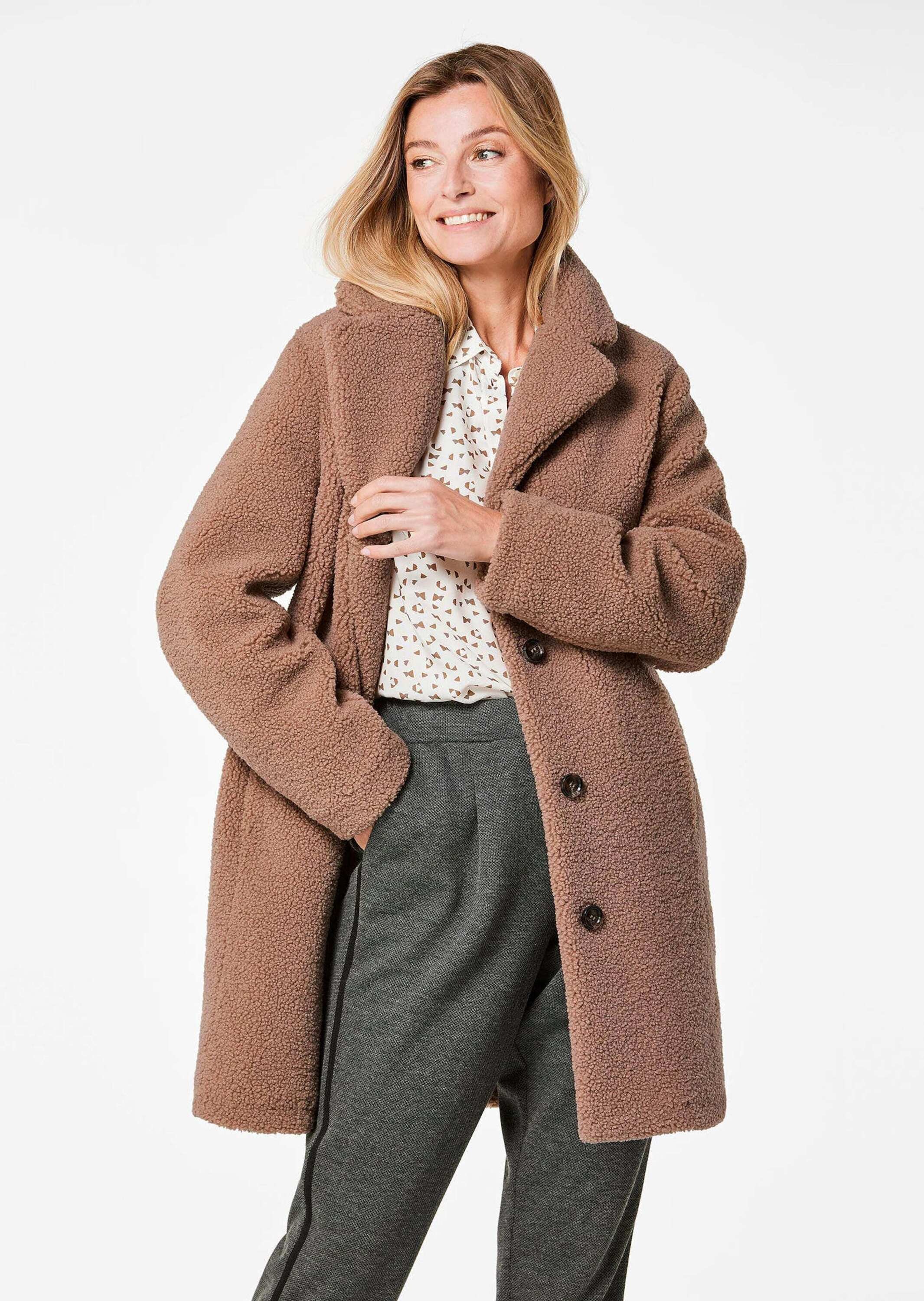 GOLDNER Langmantel "Kurzgröße Mantel in Felloptik" günstig online kaufen