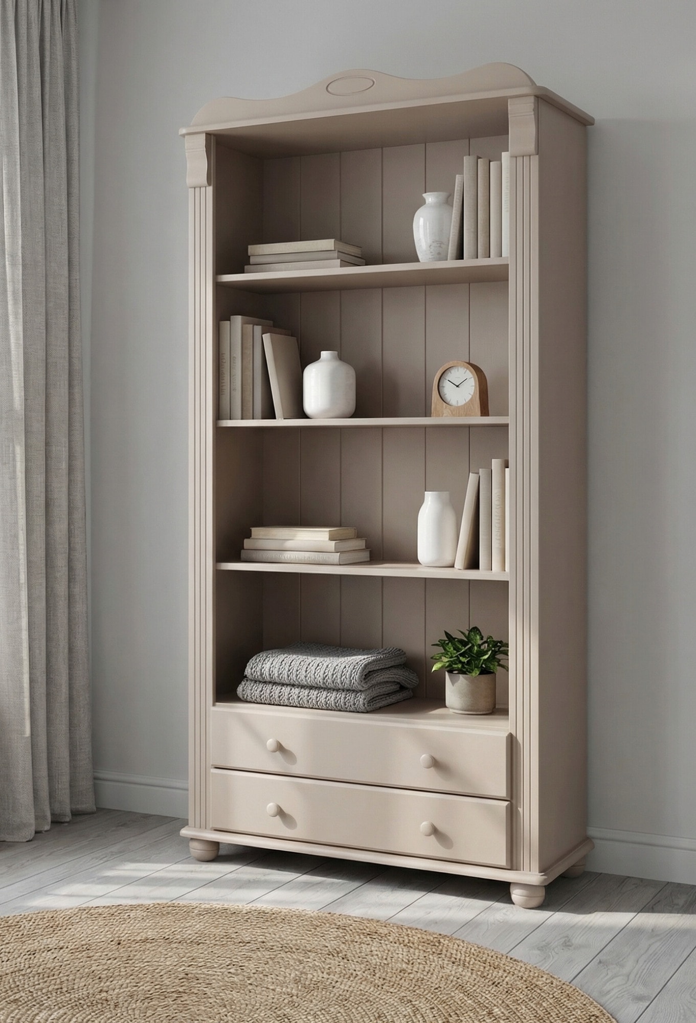OTTO home Bücherregal "Adele, Standregal, Regal" B/T/H:, aus massiver Kiefer, Breite 92 cm, mit 2 Schubladen, FSC