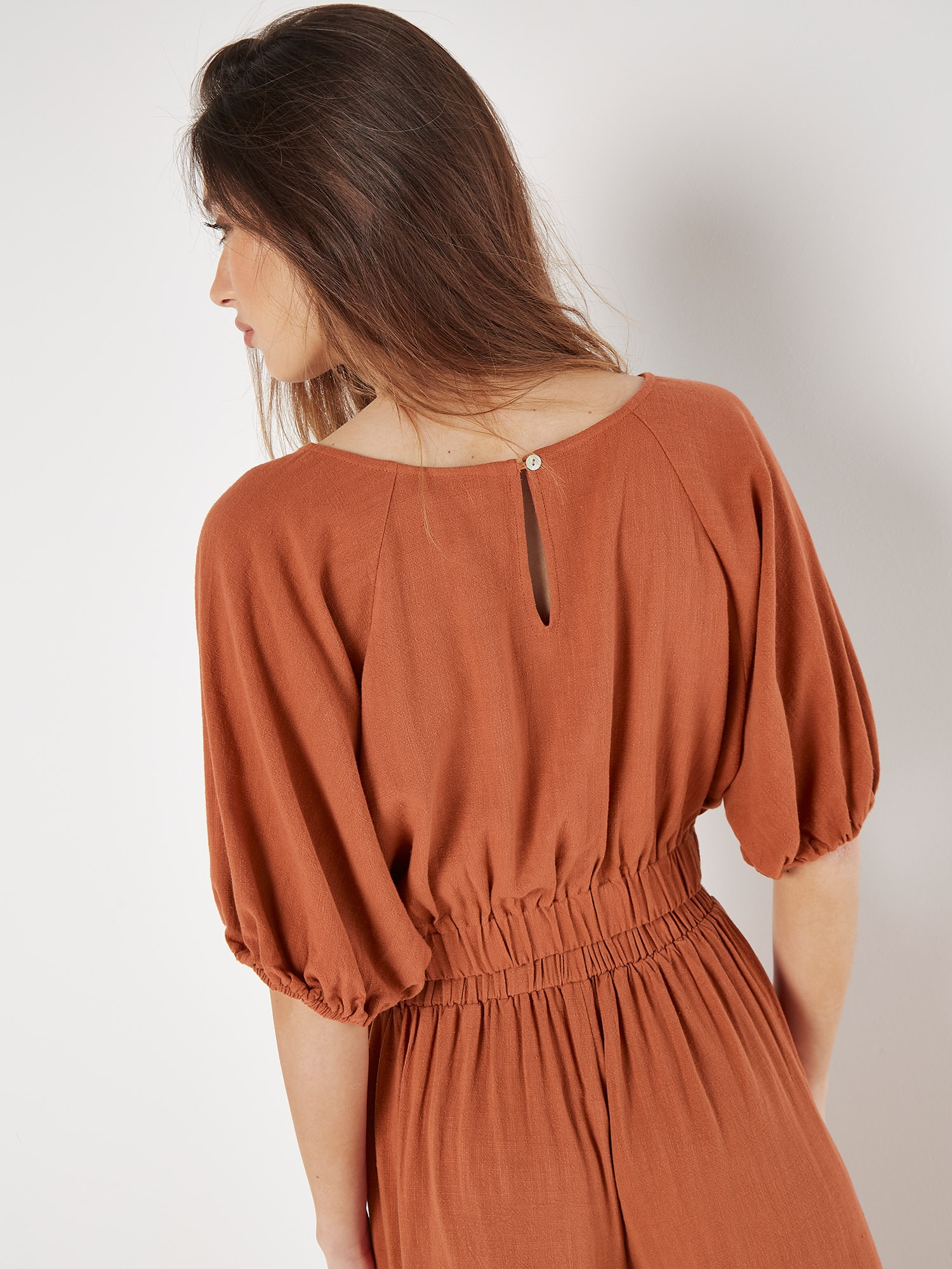 Apricot Klassische Bluse »Crop-Top« mit Ballonärmeln
