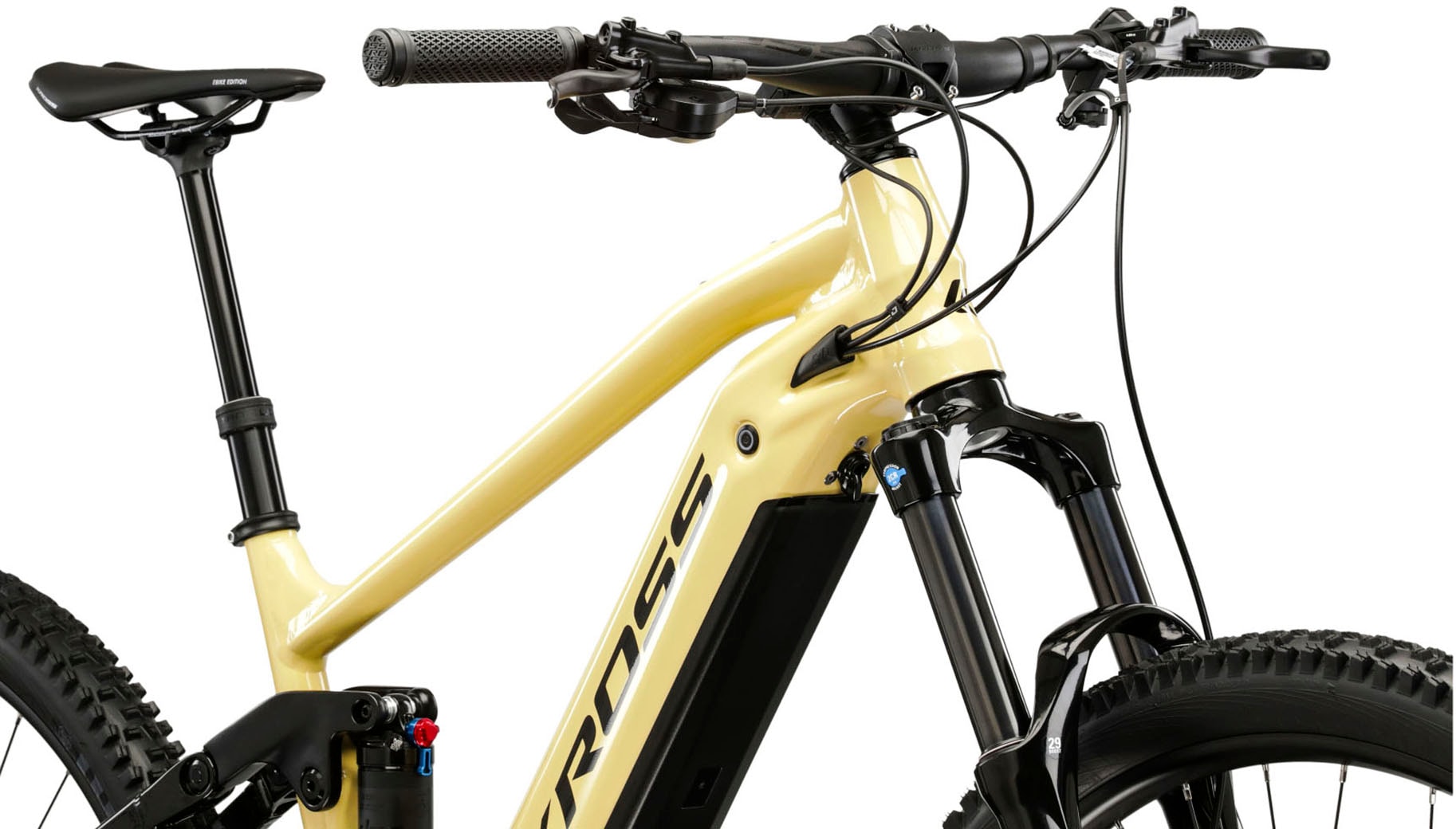 Kross E-Bike »KROSS E-MTB Grist Boost 1.0 29" beige«, 10 Gang, Shimano, CUES U6000, Mittelmotor 250 W