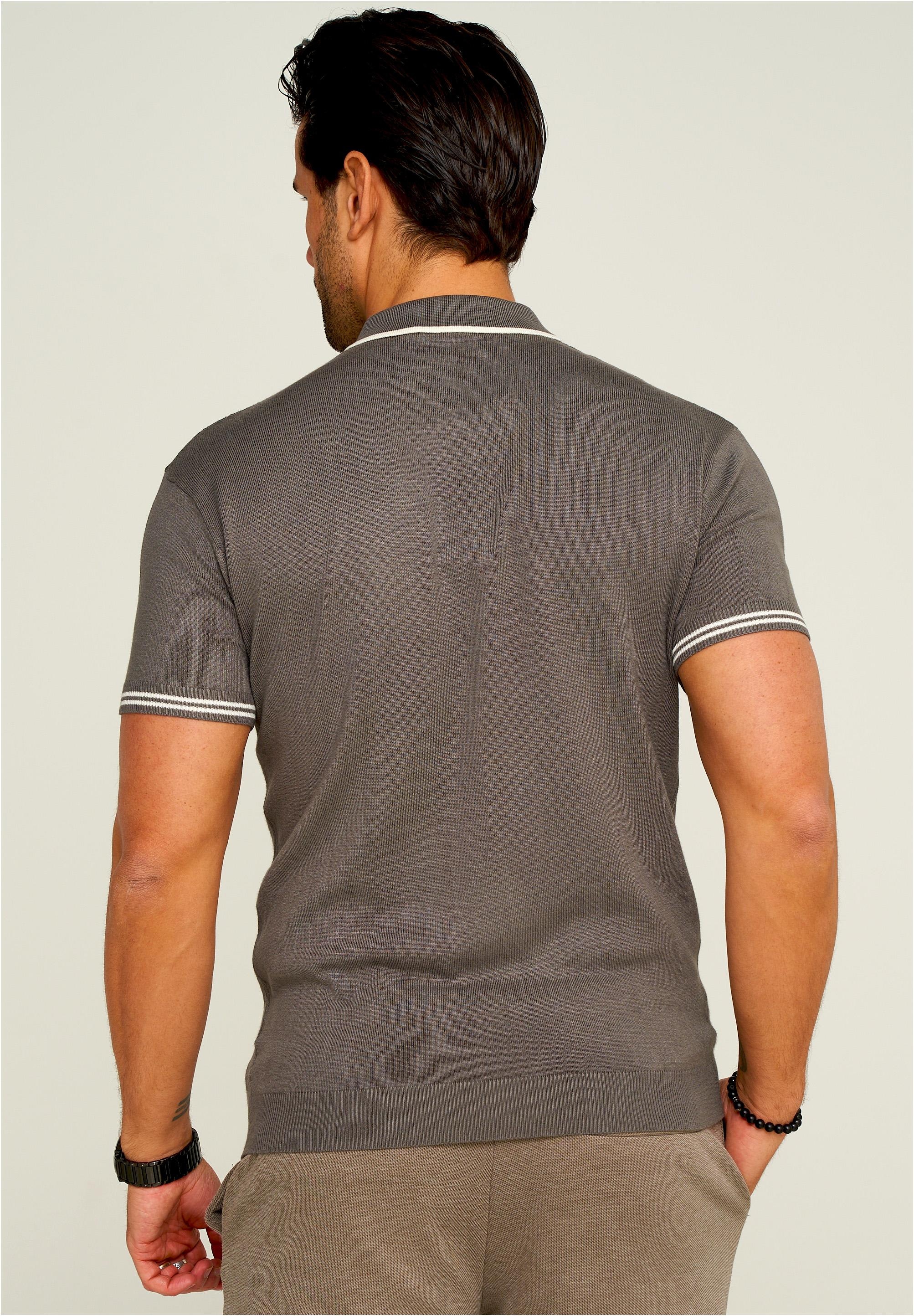 behype Poloshirt »ZIP KNIT-POLO«, mit Reißverschluss