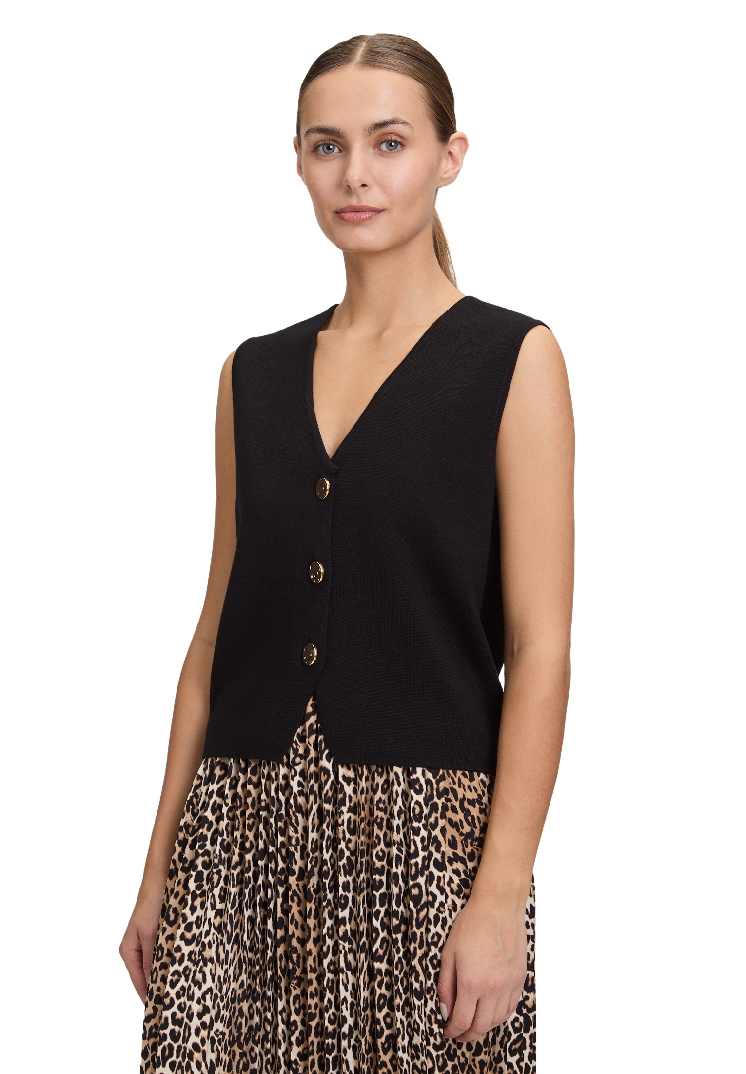 Betty Barclay Strickjacke "Betty Barclay Strickweste mit Knöpfen", Material günstig online kaufen