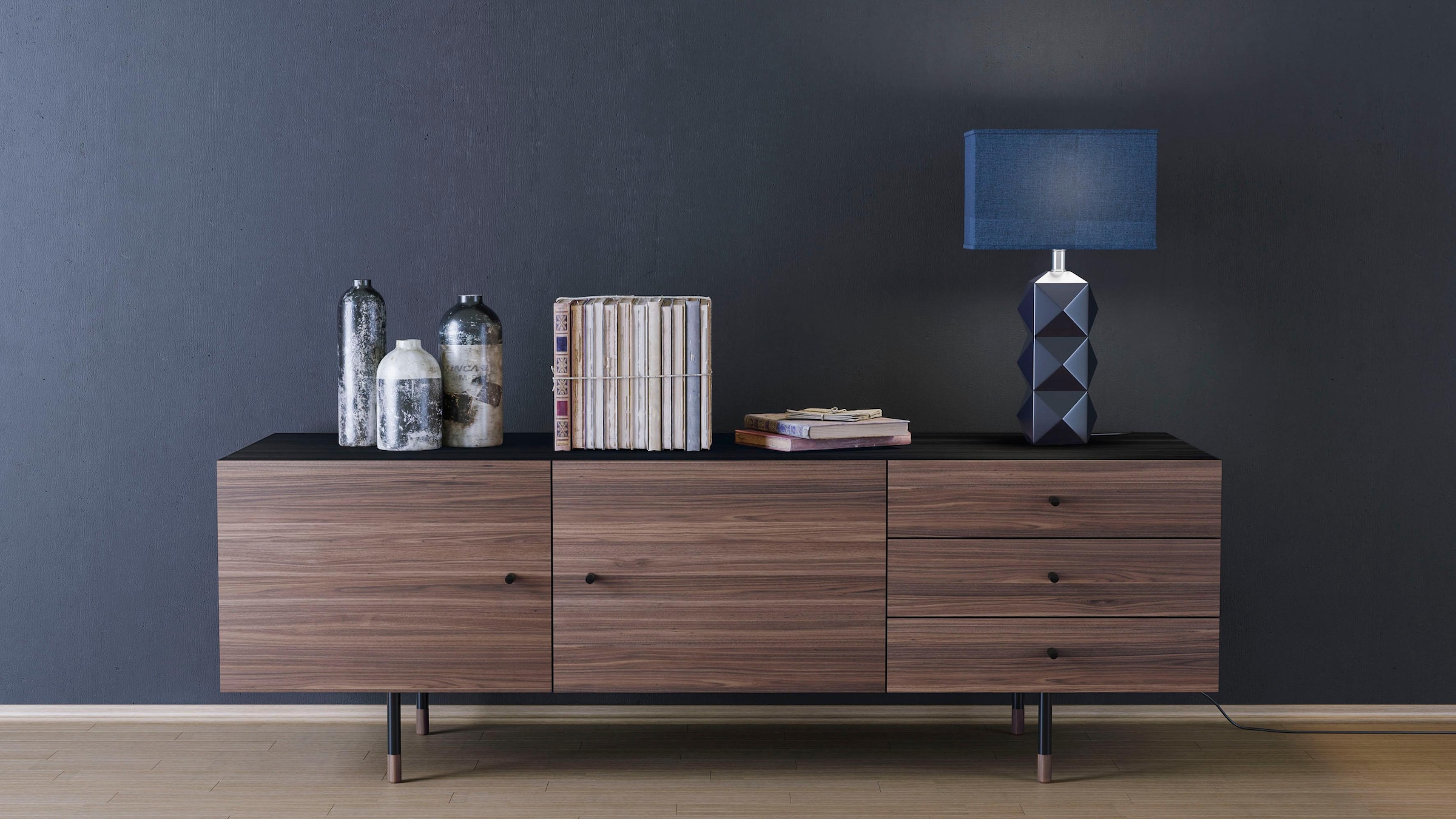 Woodman Sideboard »Daniel«, Breite 180 cm, Holzfurnier aus Walnussbaum