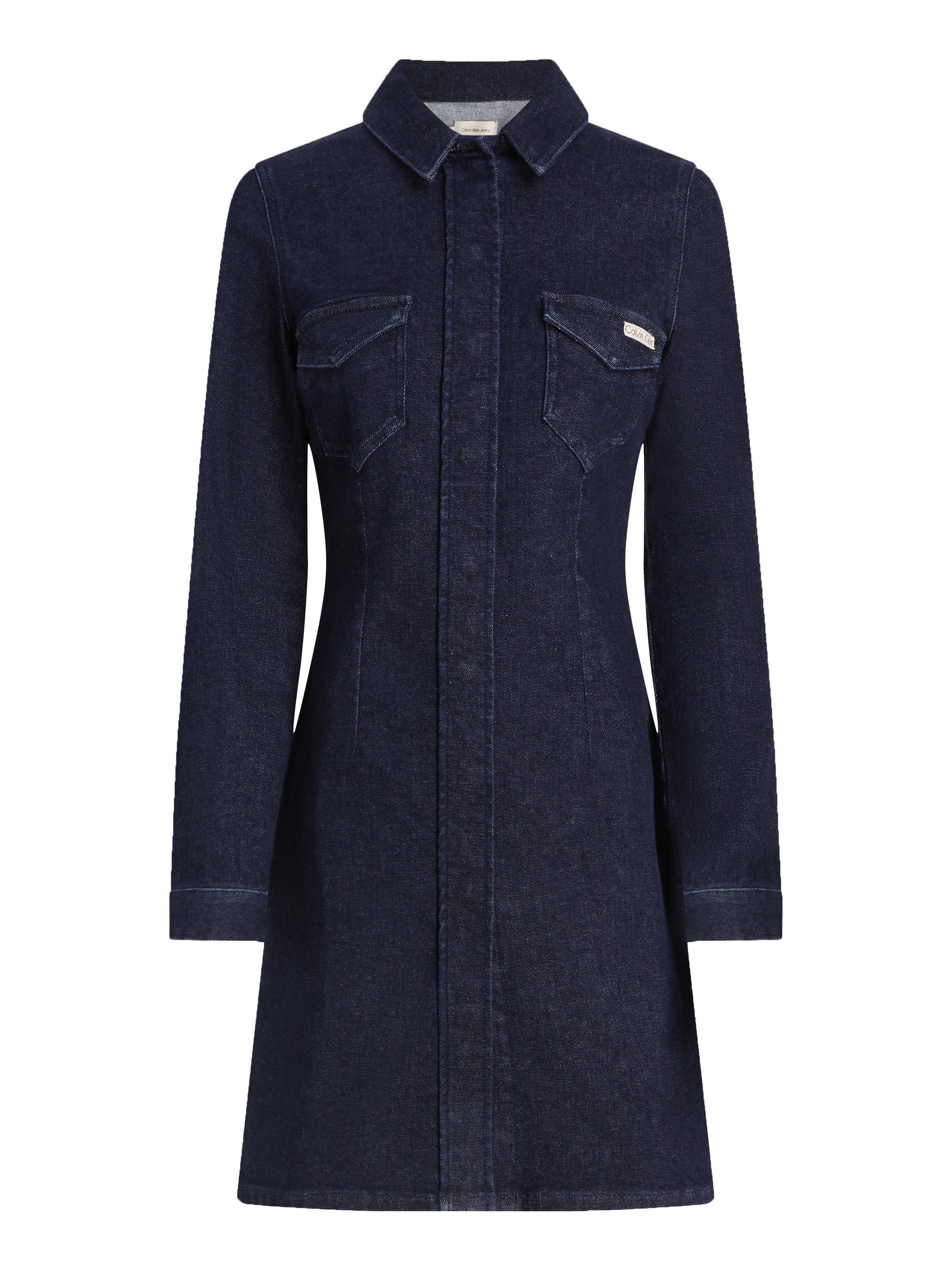 Calvin Klein Jeans Jeanskleid »DARTED LEAN SHIRT DENIM DRESS«, mit Logostickerei