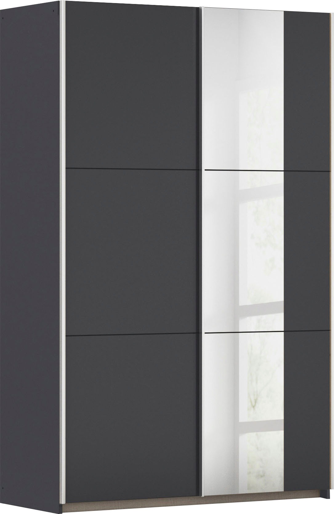 rauch Schwebetürenschrank "Kleiderschrank Drehtürenschrank Schrank Garderobe KRONACH" in 3 Ausstattungen BASIC/CLASSIC/PREMIUM, Breiten 131/175/218/261 cm, optional ohne, mit 1 oder 2 Spiegel, viel Stauraum MADE IN GERMANY