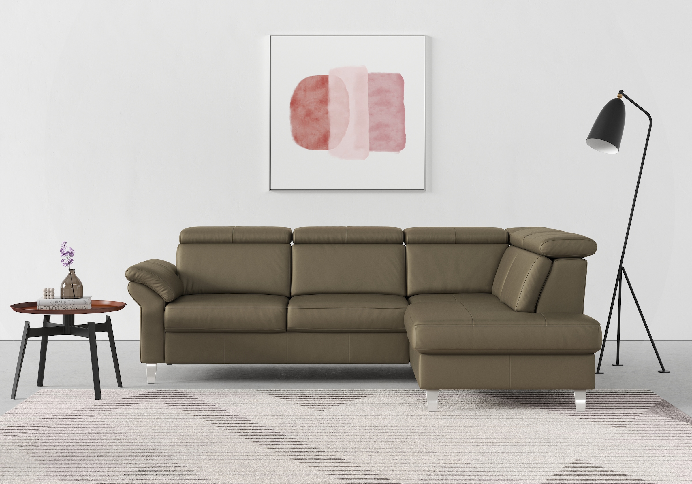 sit&more Ecksofa "Arngast L-Form" inklusive Kopfteilverstellung und Federkern