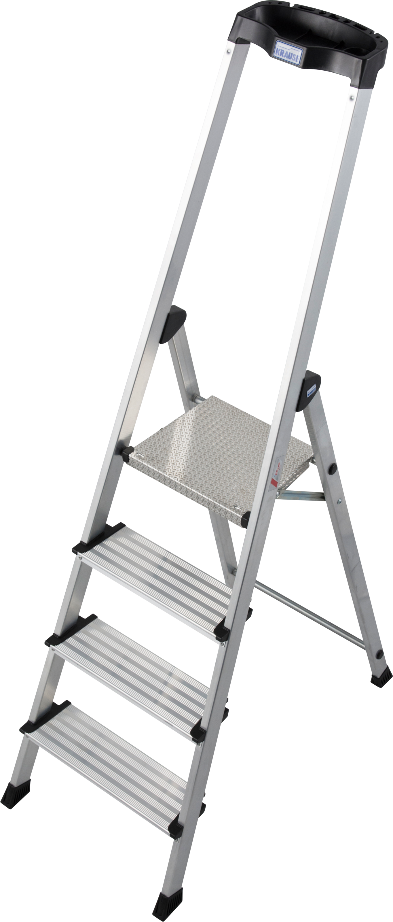 KRAUSE Stehleiter "Safety Plusline" Aluminium, 4 Stufen, Arbeitshöhe ca. 28 günstig online kaufen