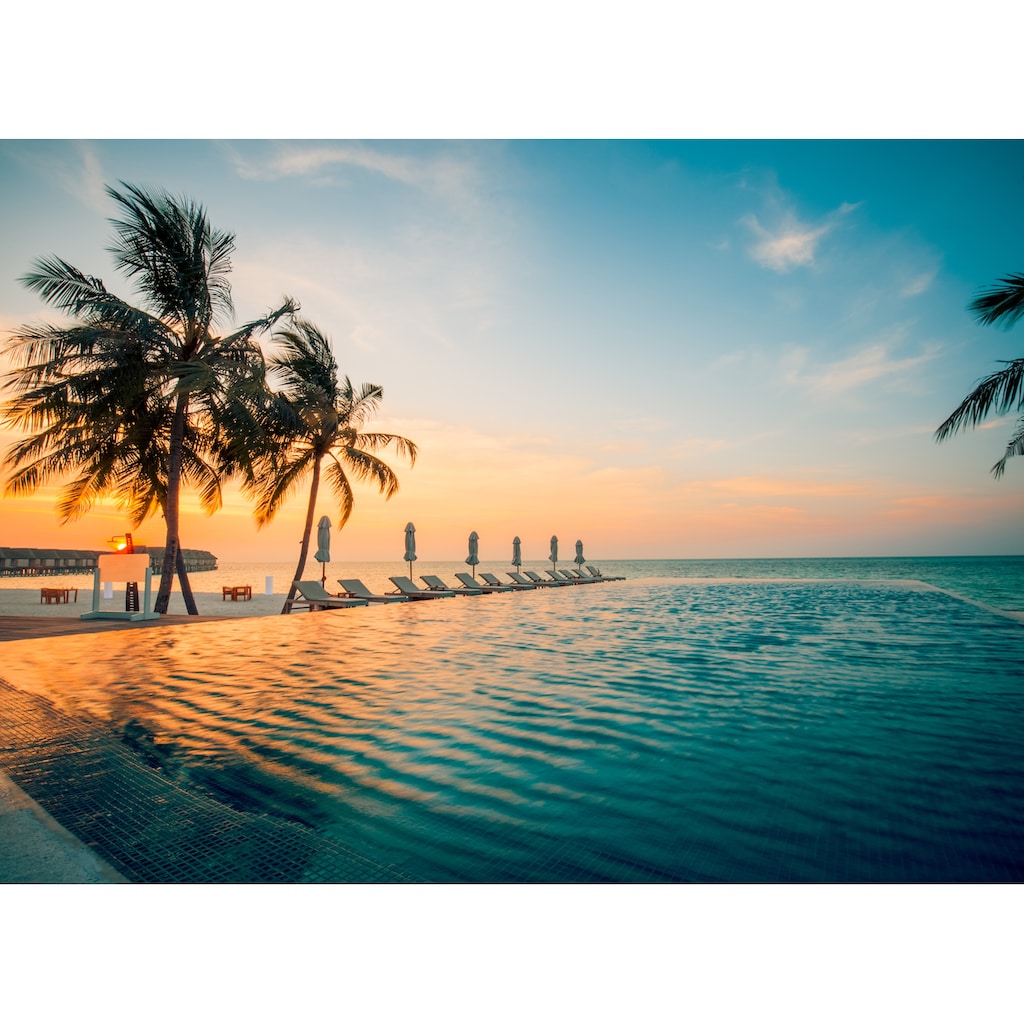 Papermoon Fototapete »Sunset on Maldives«