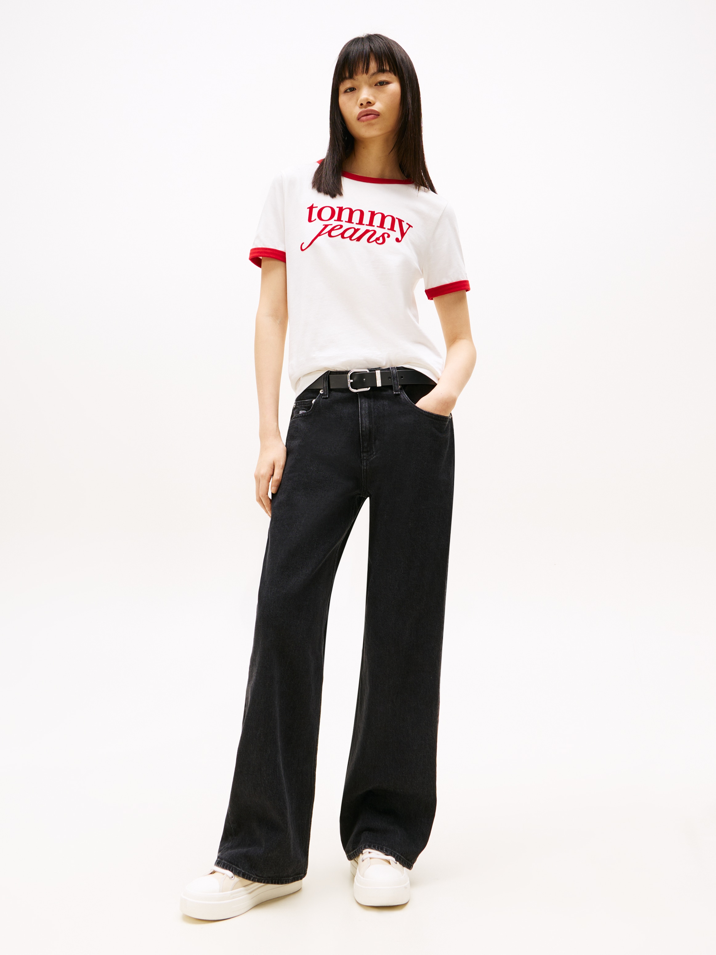 Tommy Jeans Relax-fit-Jeans »MIA MR RLXD STR«, in blauer Waschung, mit Hammerschlaufe