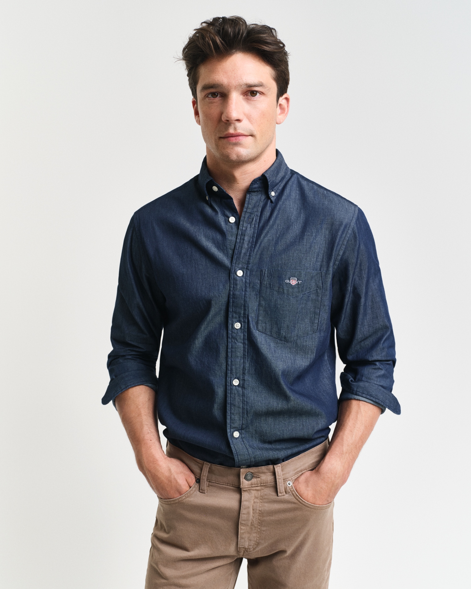 Gant Langarmhemd "Regular Fit Denimhemd Jeanshemd pflegeleicht" günstig online kaufen