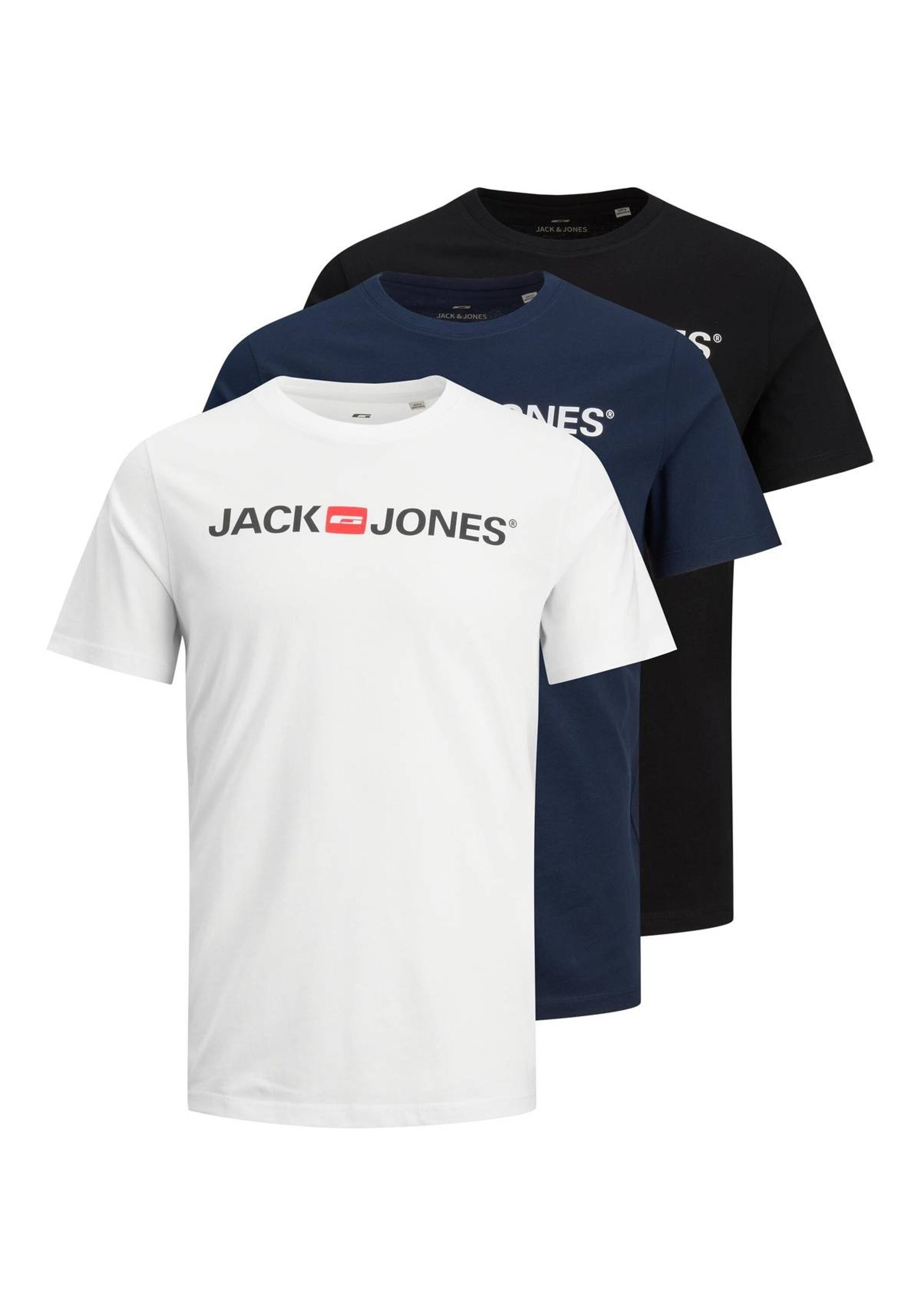 Jack & Jones T-Shirt "T-Shirt JJECORP LOGO TEE CREW NECK 3PK 3er Pack"