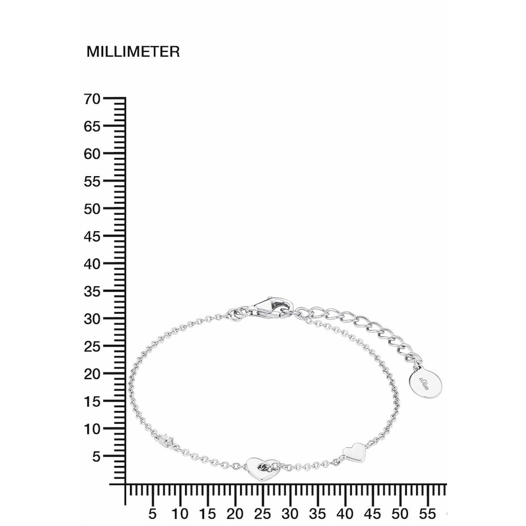 s.Oliver Silberarmband »Herz, 2017226«, mit Zirkonia (synth.)