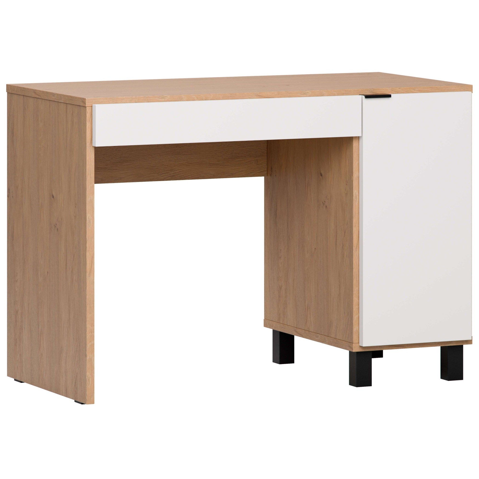 VOX Schreibtisch »SIMPLE Computertisch mit Stauraum, Maße B/T/H: 110/55/86,7 cm«, Bürotisch mit Schublade & Schrank in 3 Farben erhältlich, Metallgriffe