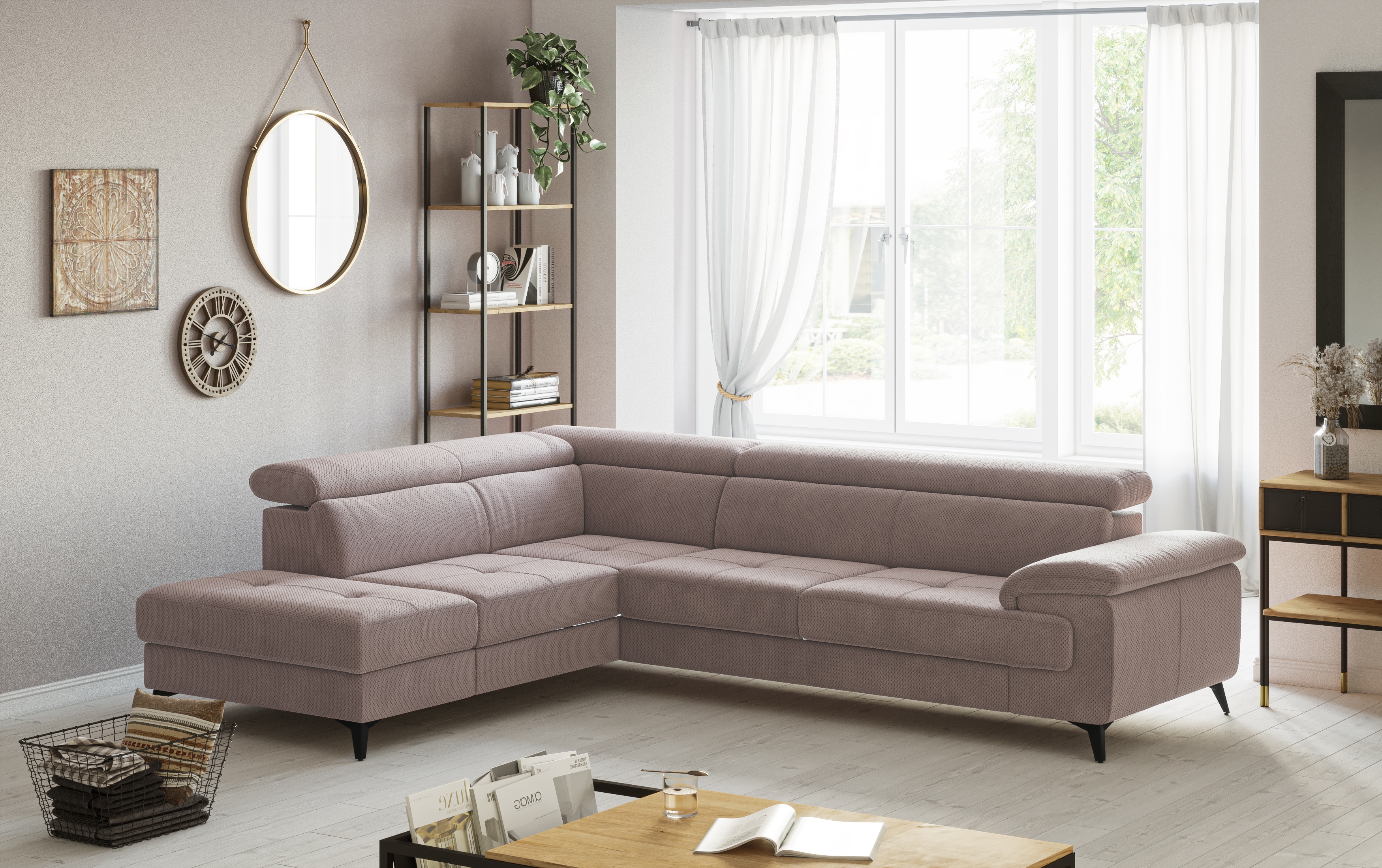 OTTO home Ecksofa "Astra L-Form, B: 286 cm" mit Kopfteilverstellung, optional Schlaffunktion & Bettkasten