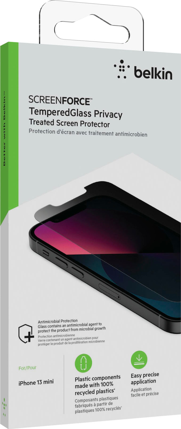 Belkin Displayschutzglas »SCREENFORCE TemperedGlass privacy Schutz - iPhone 13 Mini«