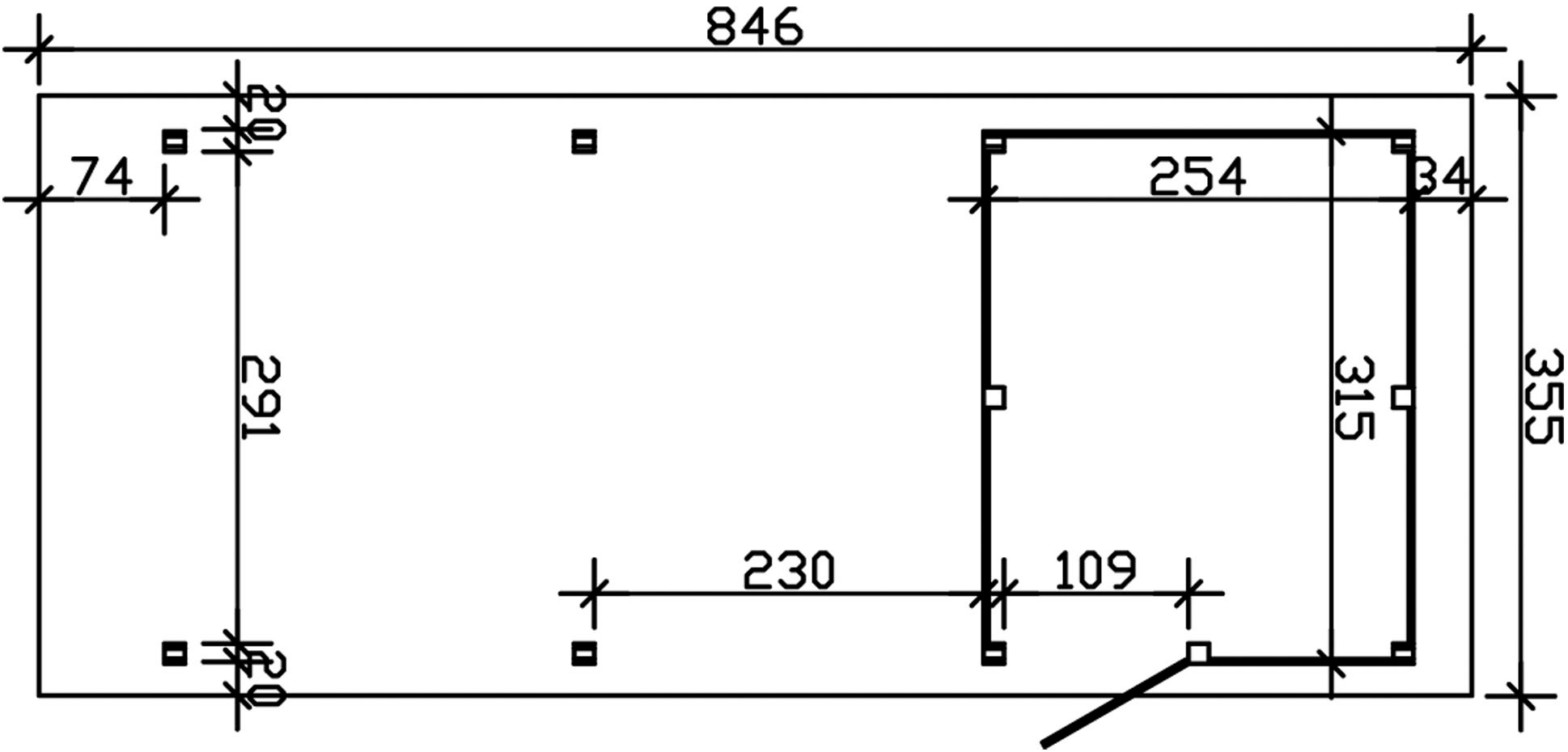 Skanholz Einzelcarport »Spessart«, 291 cm, Anthrazit