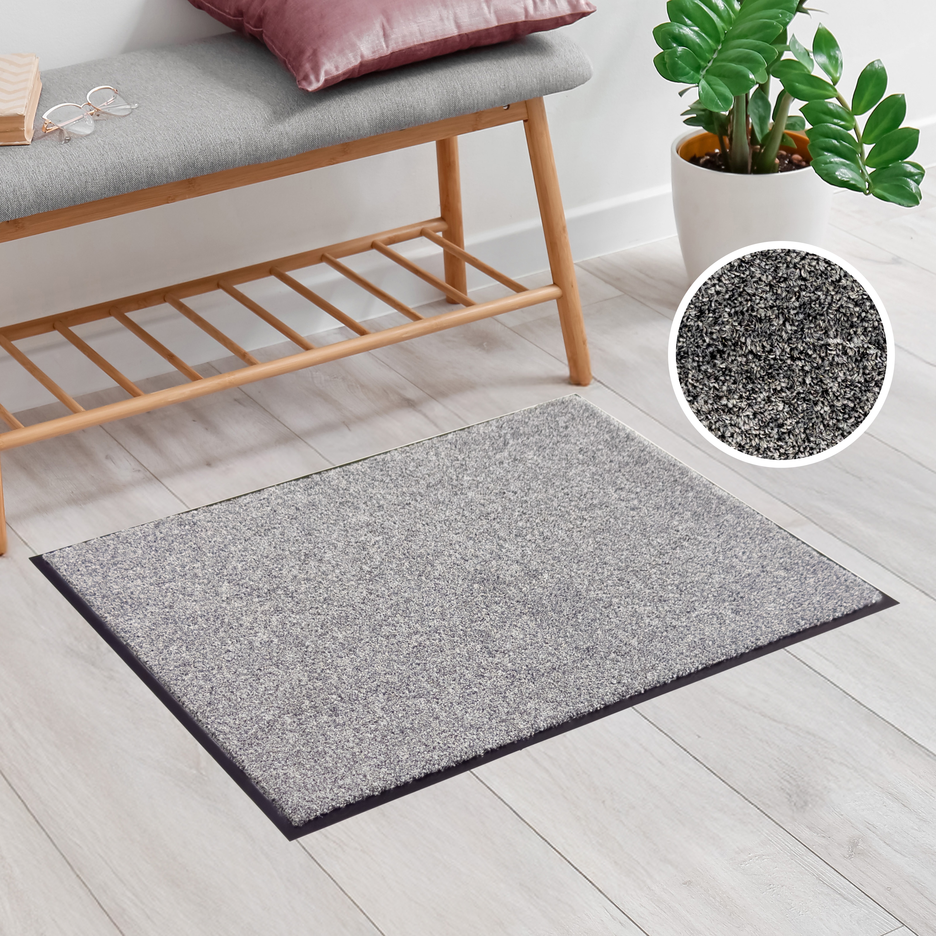OTTO home Fußmatte "Vianne, Schmutzfangmatte Indoor, für Hausflur und Eingangsbereiche" rechteckig 10 mm Höhe Eingangsmatte, rutschfeste Unterseite, meliert, waschbar