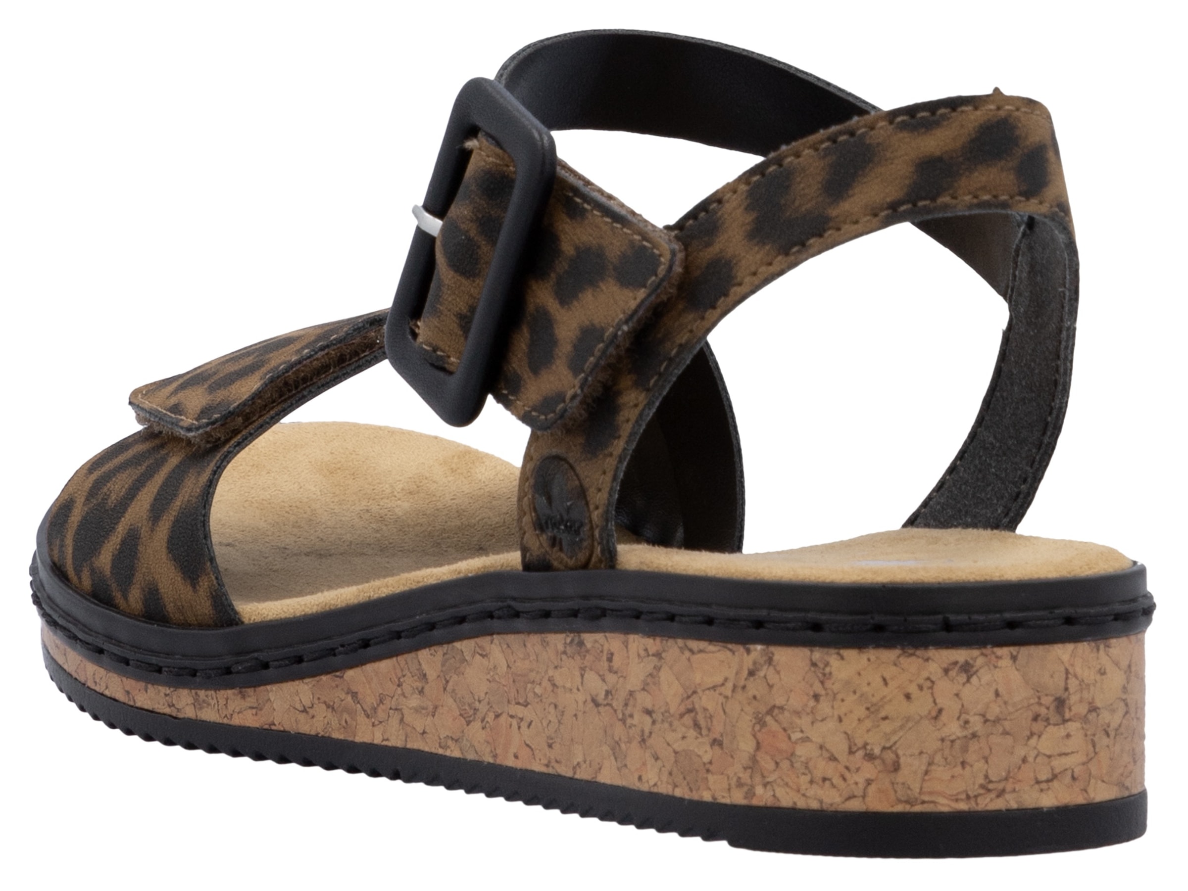 Rieker Riemchensandale, Sommerschuh, Sandalette, Keilabsatz, mit asymmetrischem Riemchen