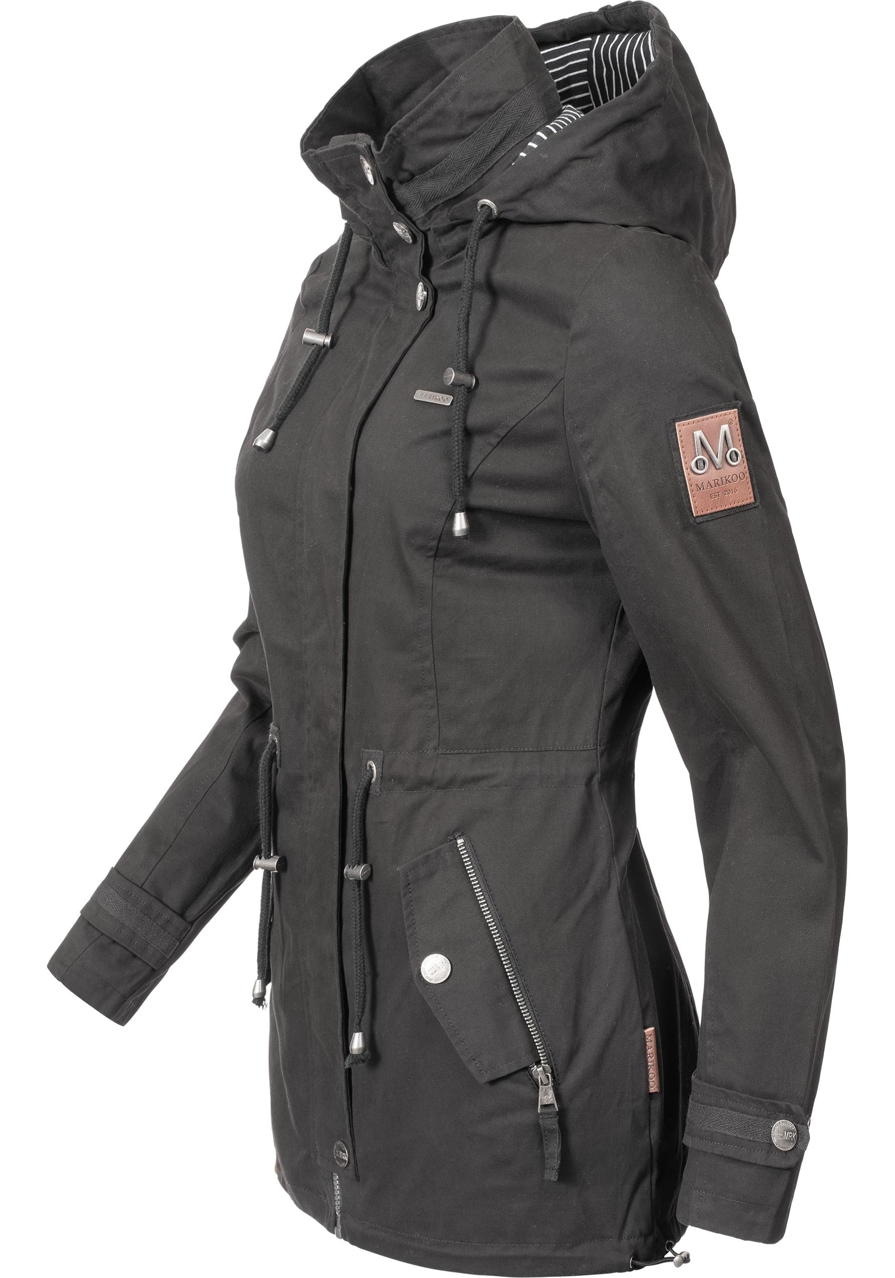 Marikoo Outdoorjacke »Nyokoo«, mit Kapuze, modische Baumwoll Übergangsjacke mit großer Kapuze