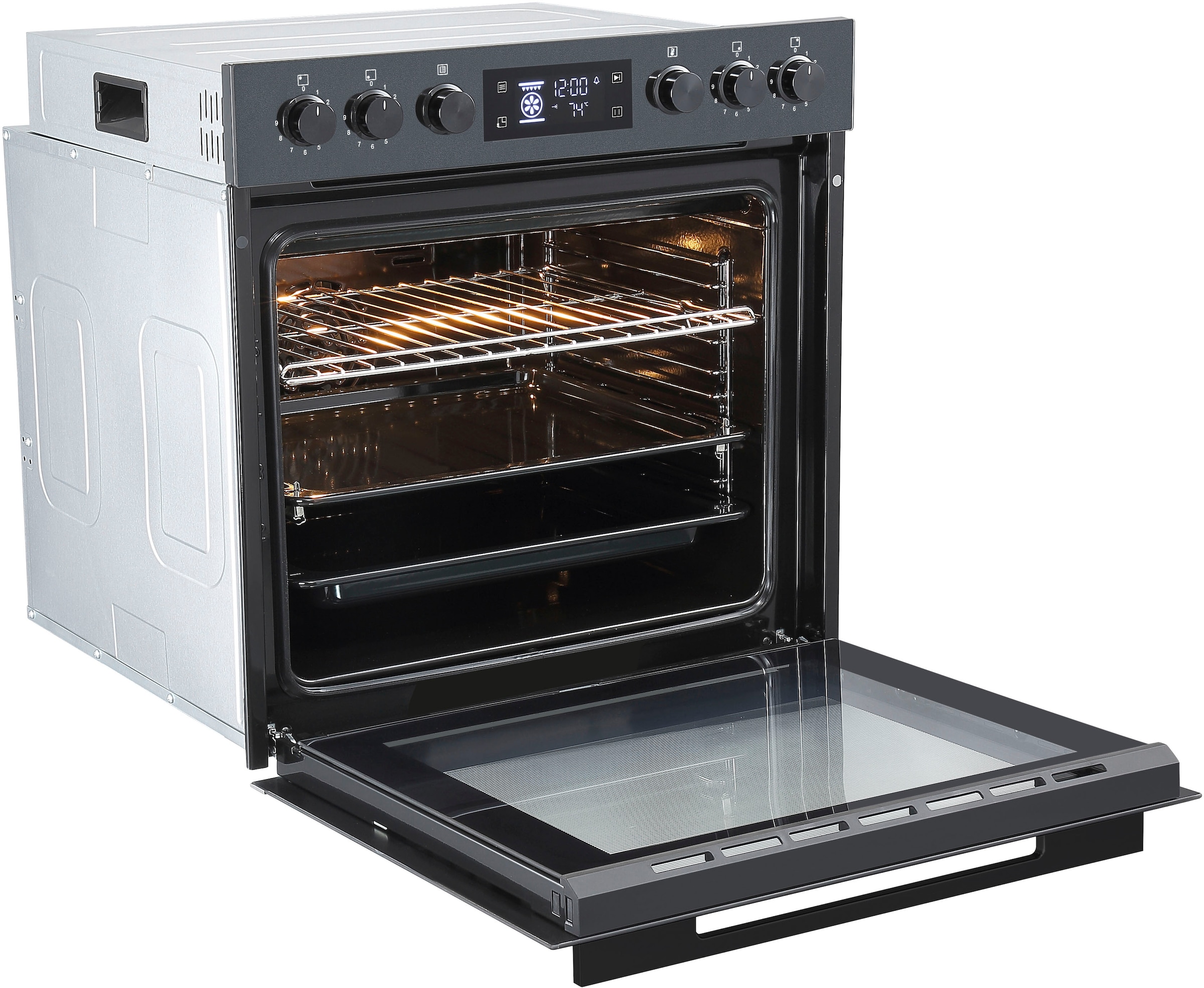 Hanseatic Elektro-Herd-Set »HBCO7210A1MB+HI46074C« Mattes Herd-Set: modern, edel, pflegeleicht