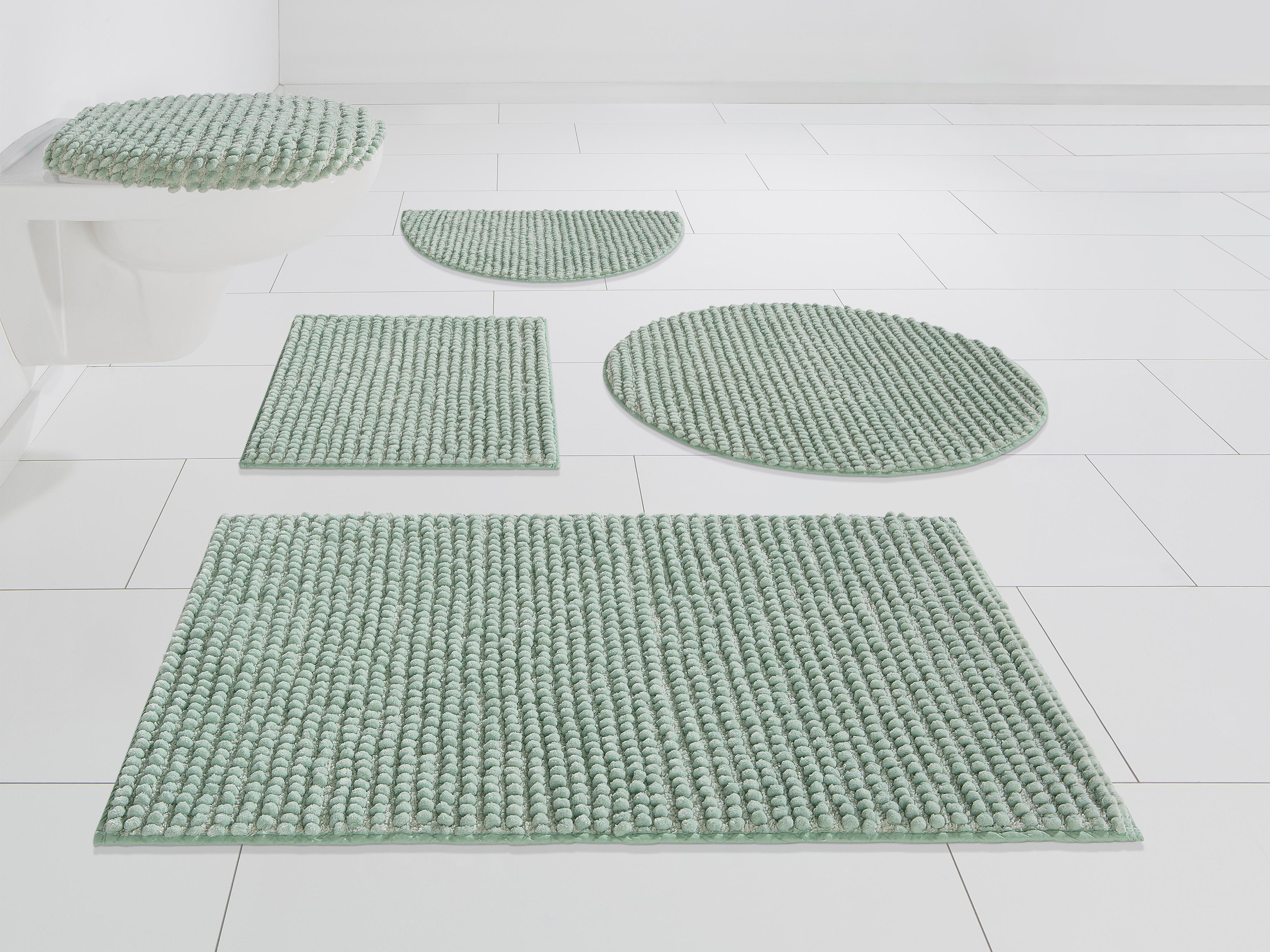 my home "Renat, Badvorleger, Badezimmer Teppich, Scandi" Höhe 15 mm fußbodenheizungsgeeignet schnell trocknend strapazierfähig Badteppich, Badgarnitur, Chenille-Optik, auch als 3 tlg. Set